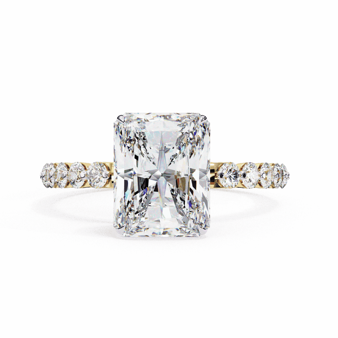 3.5 Carat Emerald Halo Solitaire Ring in Moissanite | House of Estara
