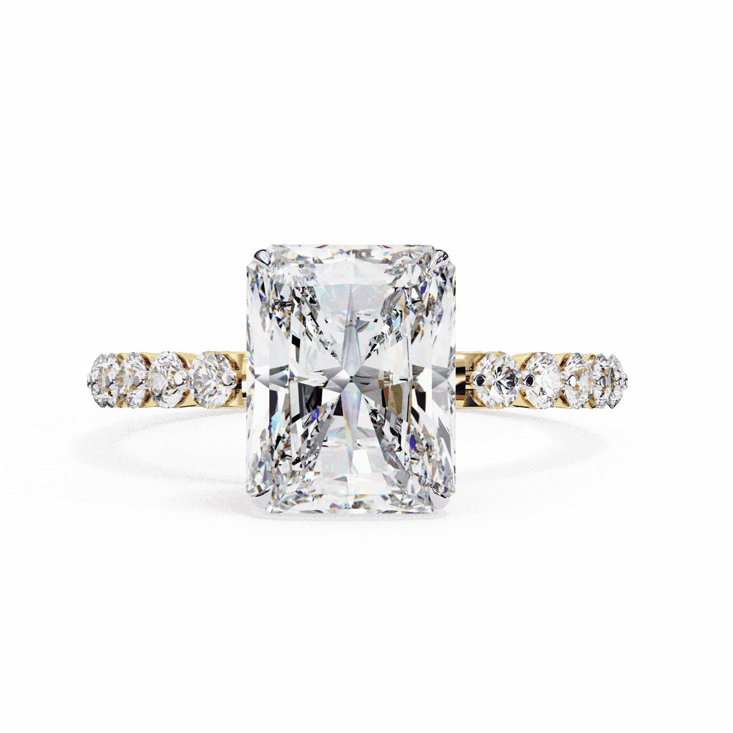 3.5 Carat Emerald Halo Solitaire Ring in Moissanite | House of Estara