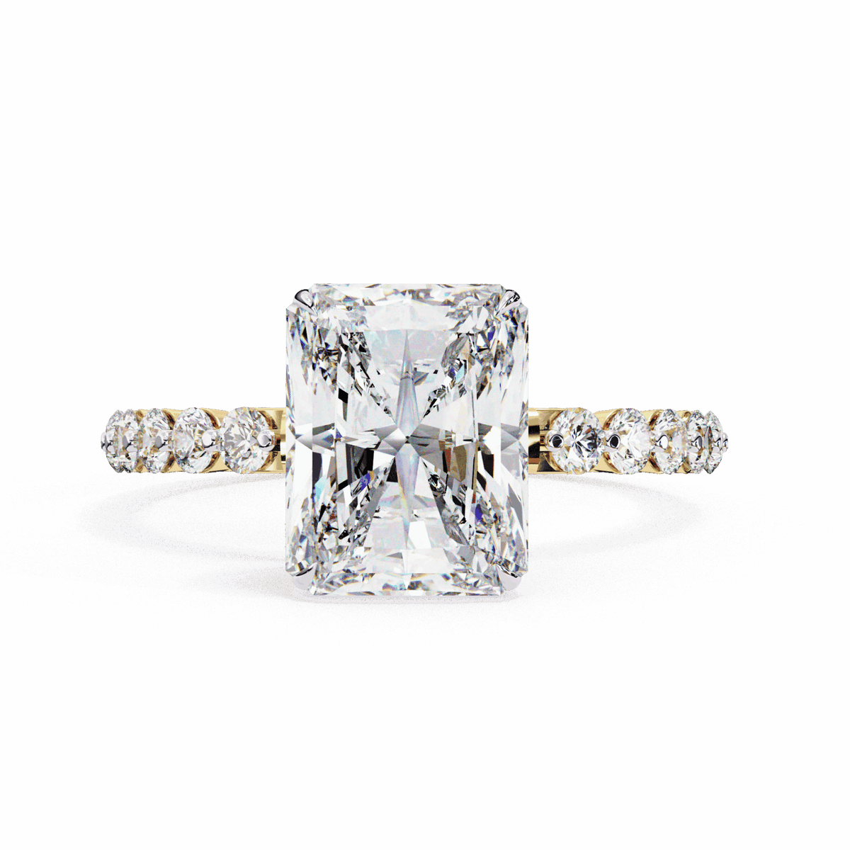 3.5 Carat Emerald Halo Solitaire Ring in Moissanite | House of Estara