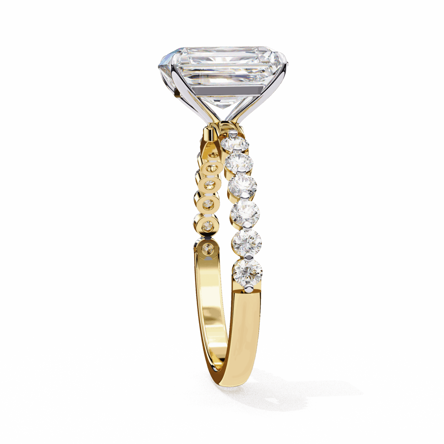 3.5 Carat Emerald Halo Solitaire Ring in Moissanite | House of Estara