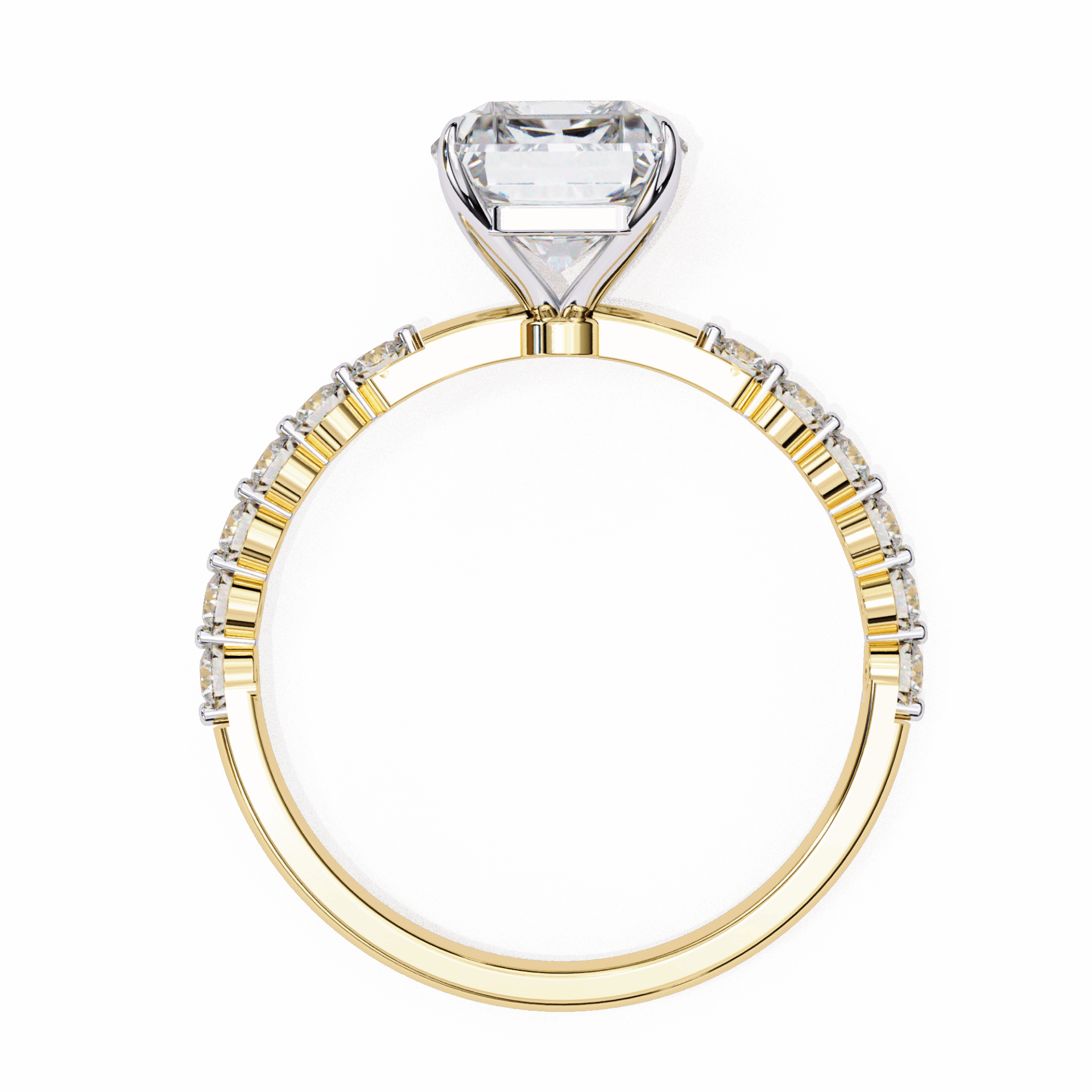 3.5 Carat Emerald Halo Solitaire Ring in Moissanite | House of Estara