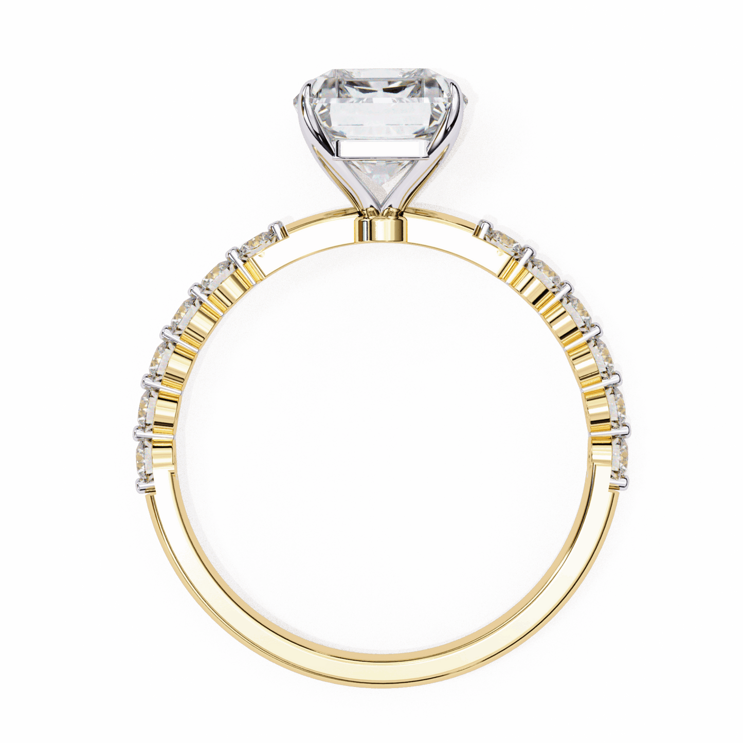 3.5 Carat Emerald Halo Solitaire Ring in Moissanite | House of Estara