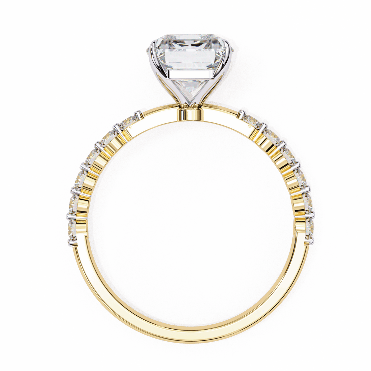3.5 Carat Emerald Halo Solitaire Ring in Moissanite | House of Estara