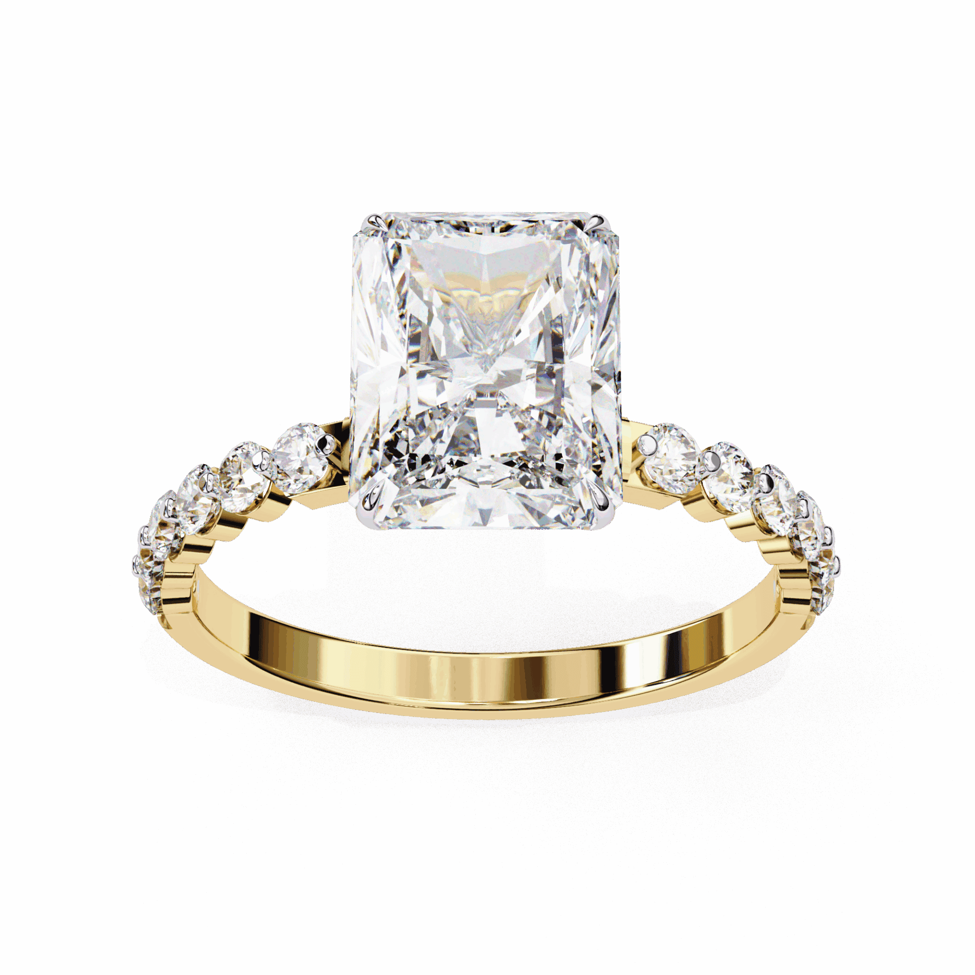 3.5 Carat Emerald Halo Solitaire Ring in Moissanite | House of Estara