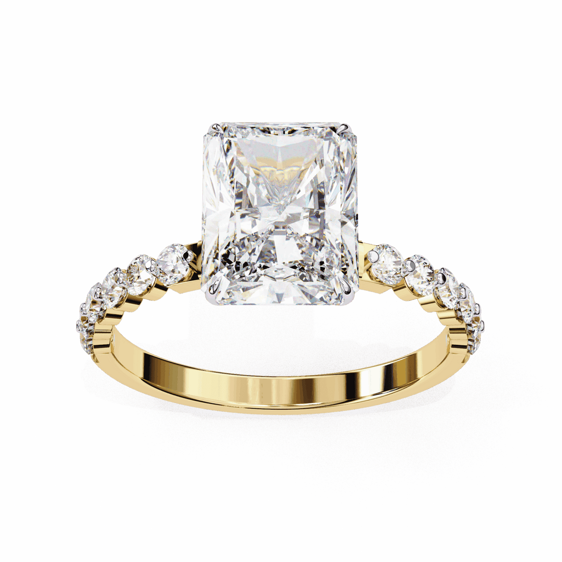 3.5 Carat Emerald Halo Solitaire Ring in Moissanite | House of Estara