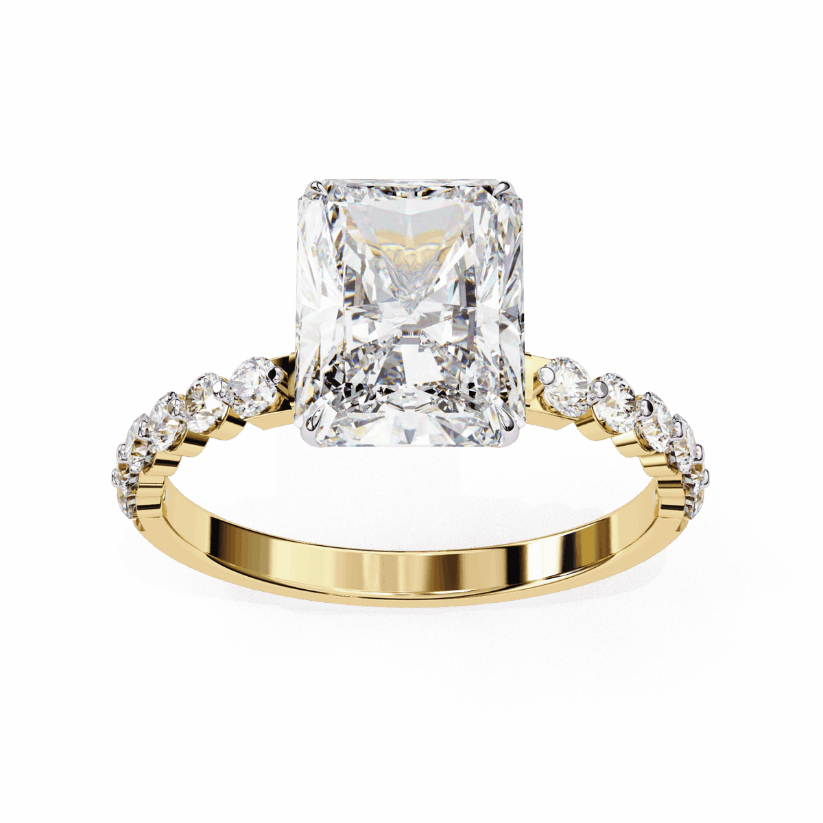 3.5 Carat Emerald Halo Solitaire Ring in Moissanite | House of Estara