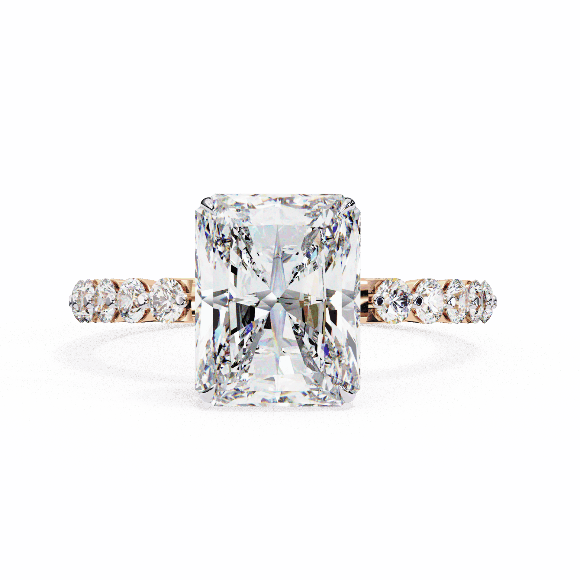 3.5 Carat Emerald Halo Solitaire Ring in Moissanite | House of Estara