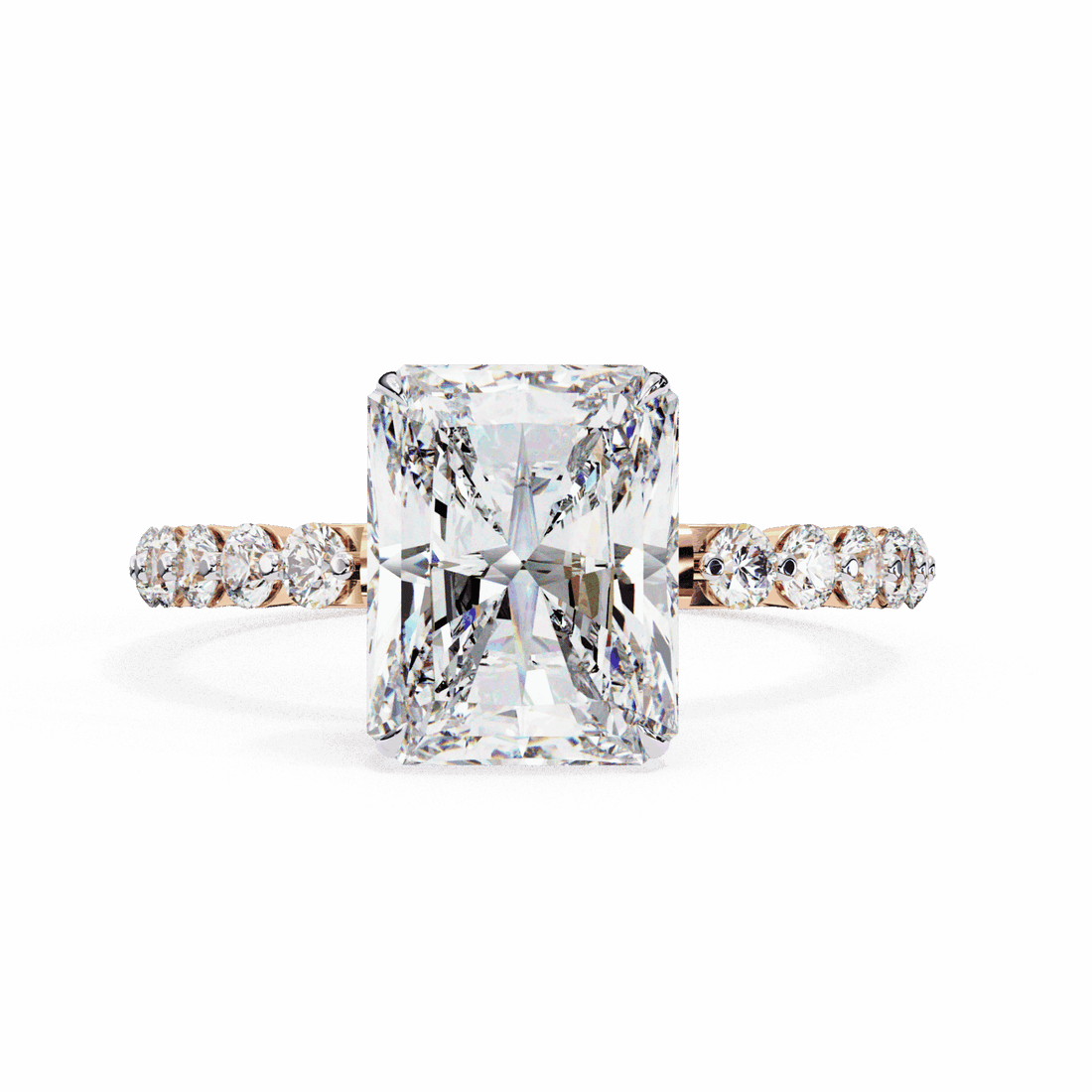 3.5 Carat Emerald Halo Solitaire Ring in Moissanite | House of Estara