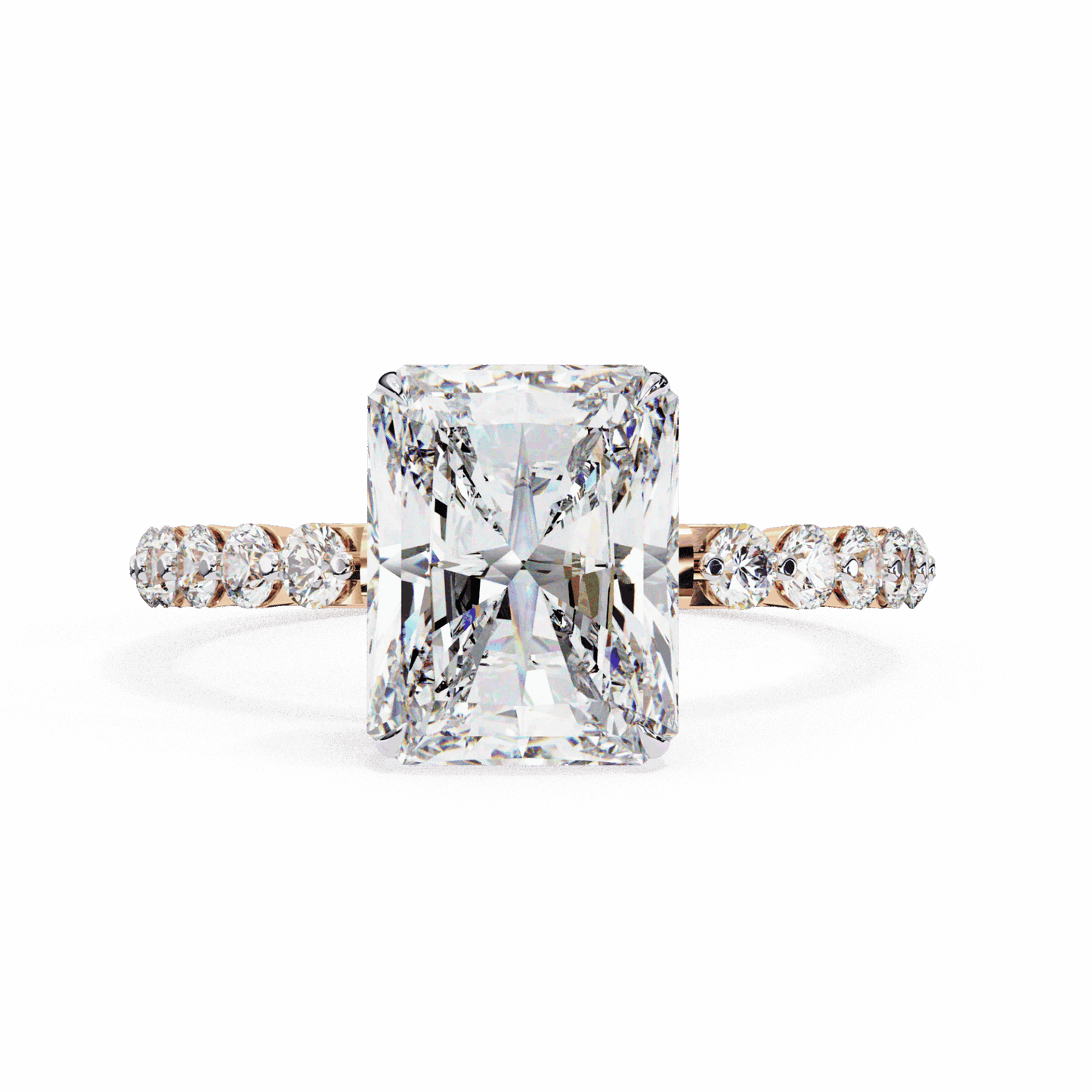 3.5 Carat Emerald Halo Solitaire Ring in Moissanite | House of Estara