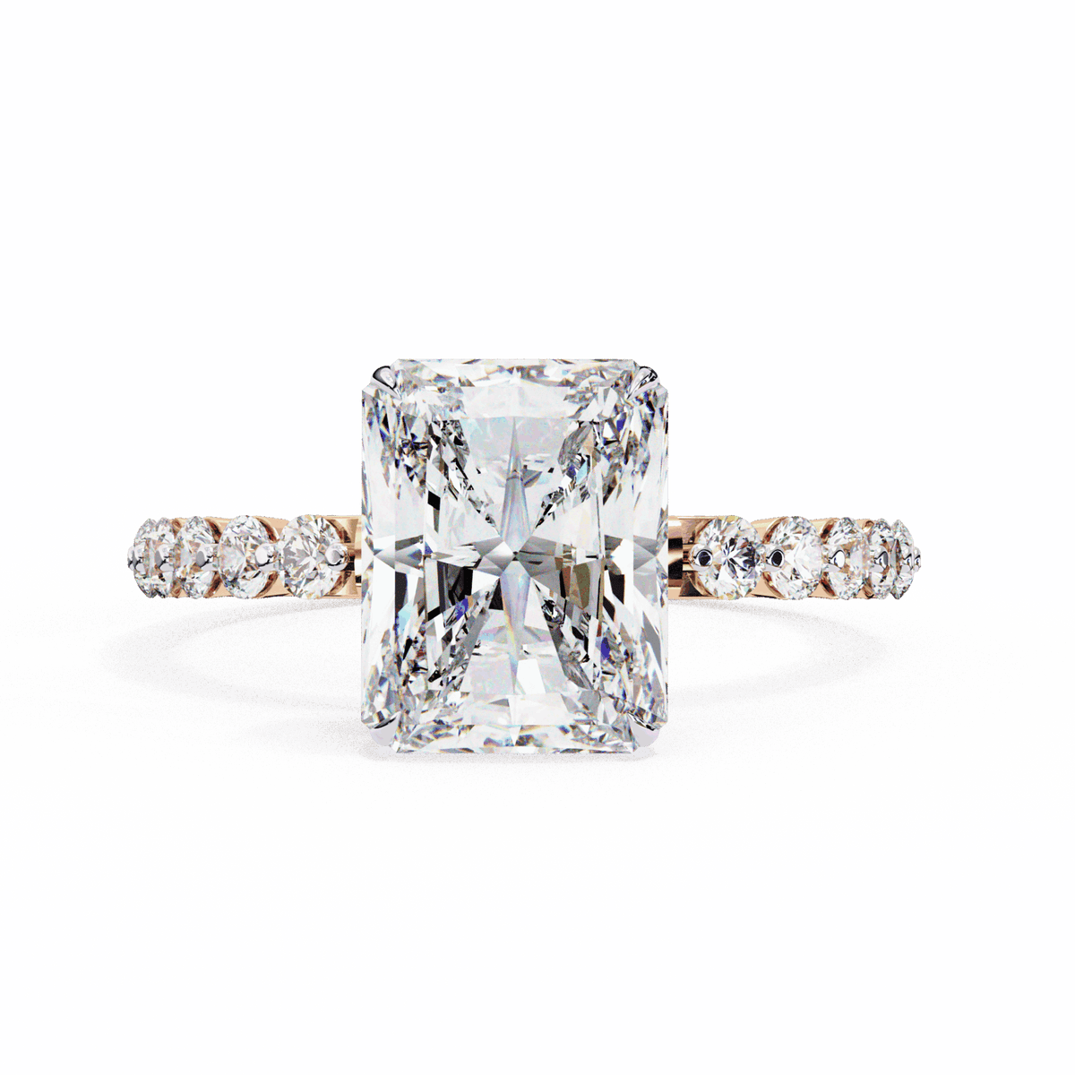 3.5 Carat Emerald Halo Solitaire Ring in Moissanite | House of Estara