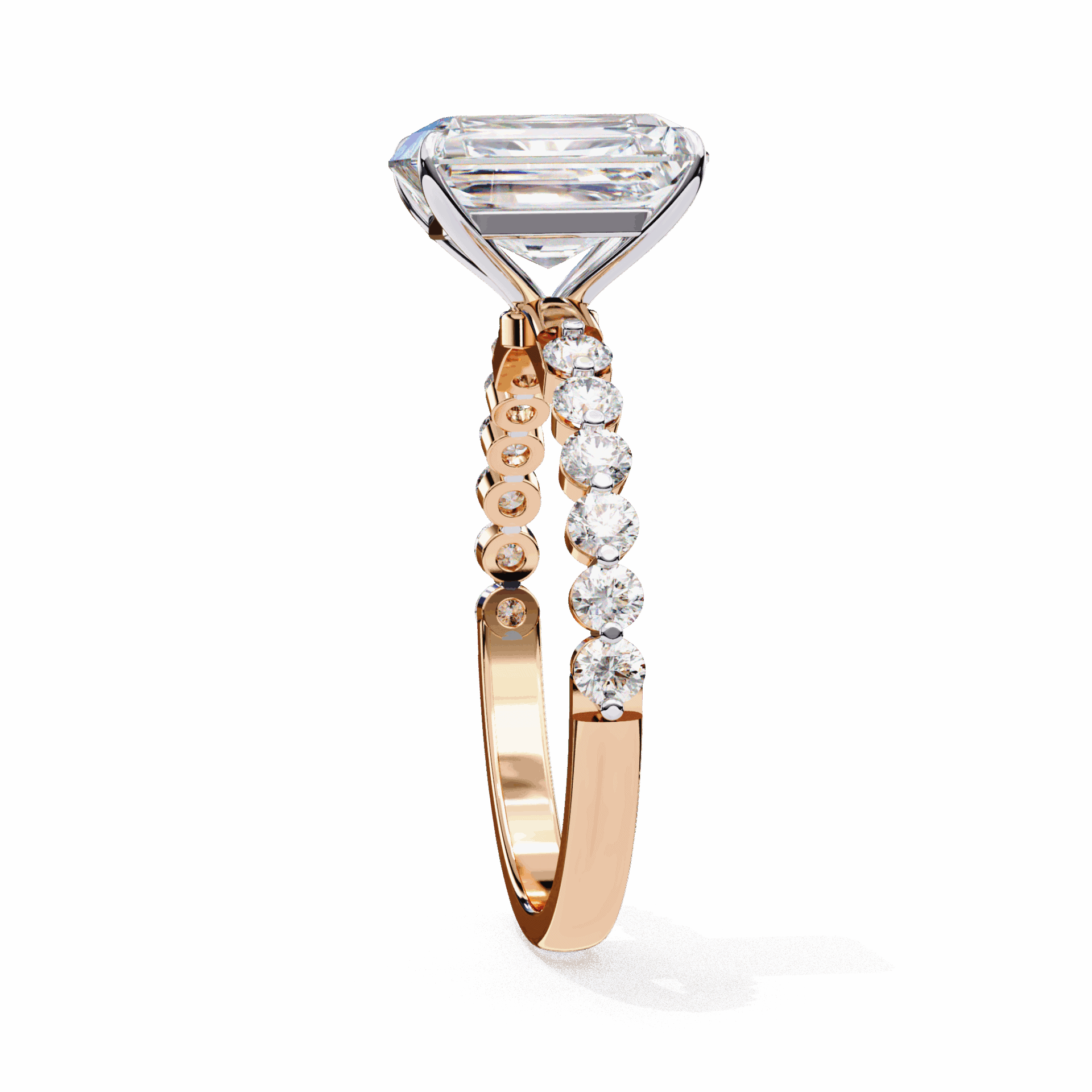 3.5 Carat Emerald Halo Solitaire Ring in Moissanite | House of Estara