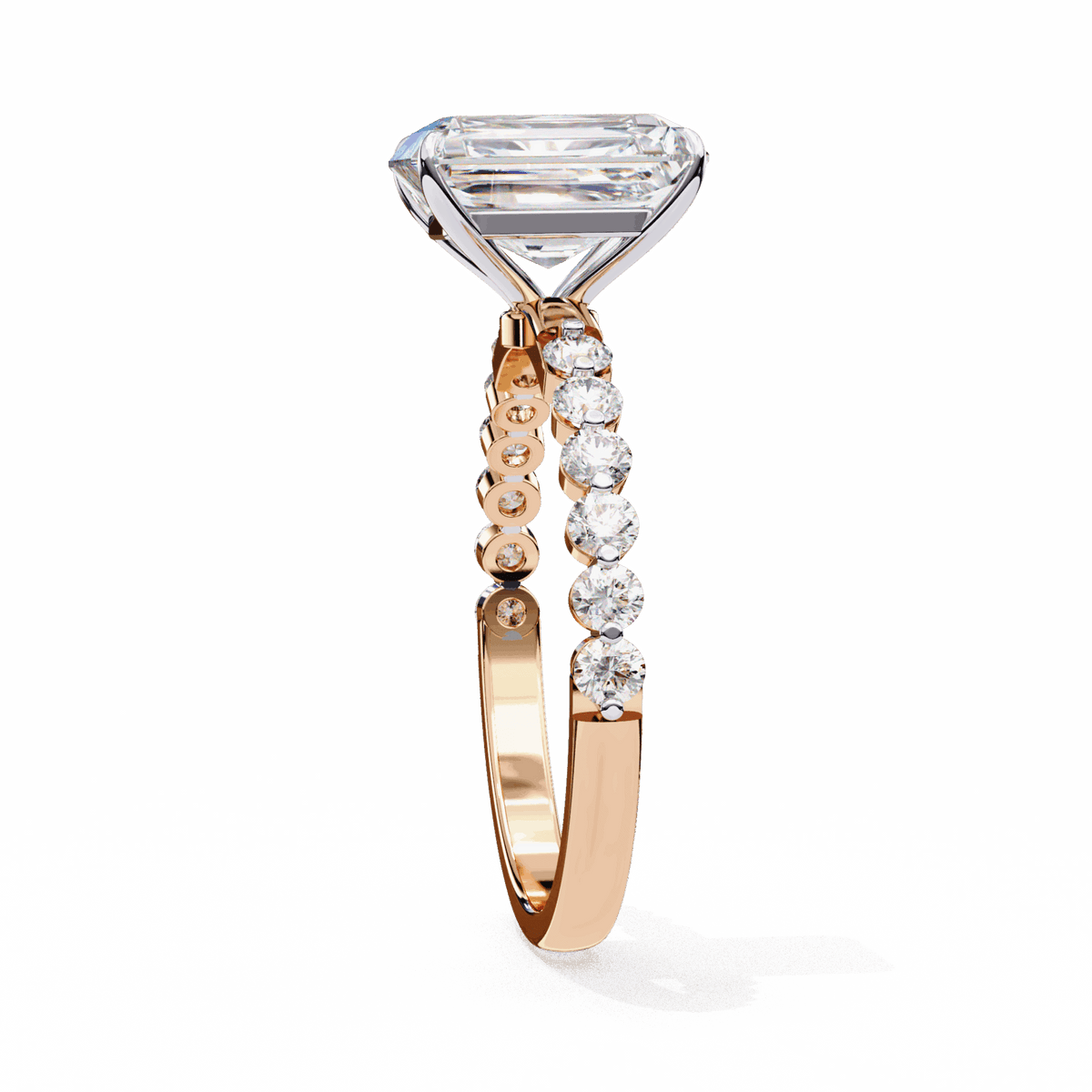3.5 Carat Emerald Halo Solitaire Ring in Moissanite | House of Estara