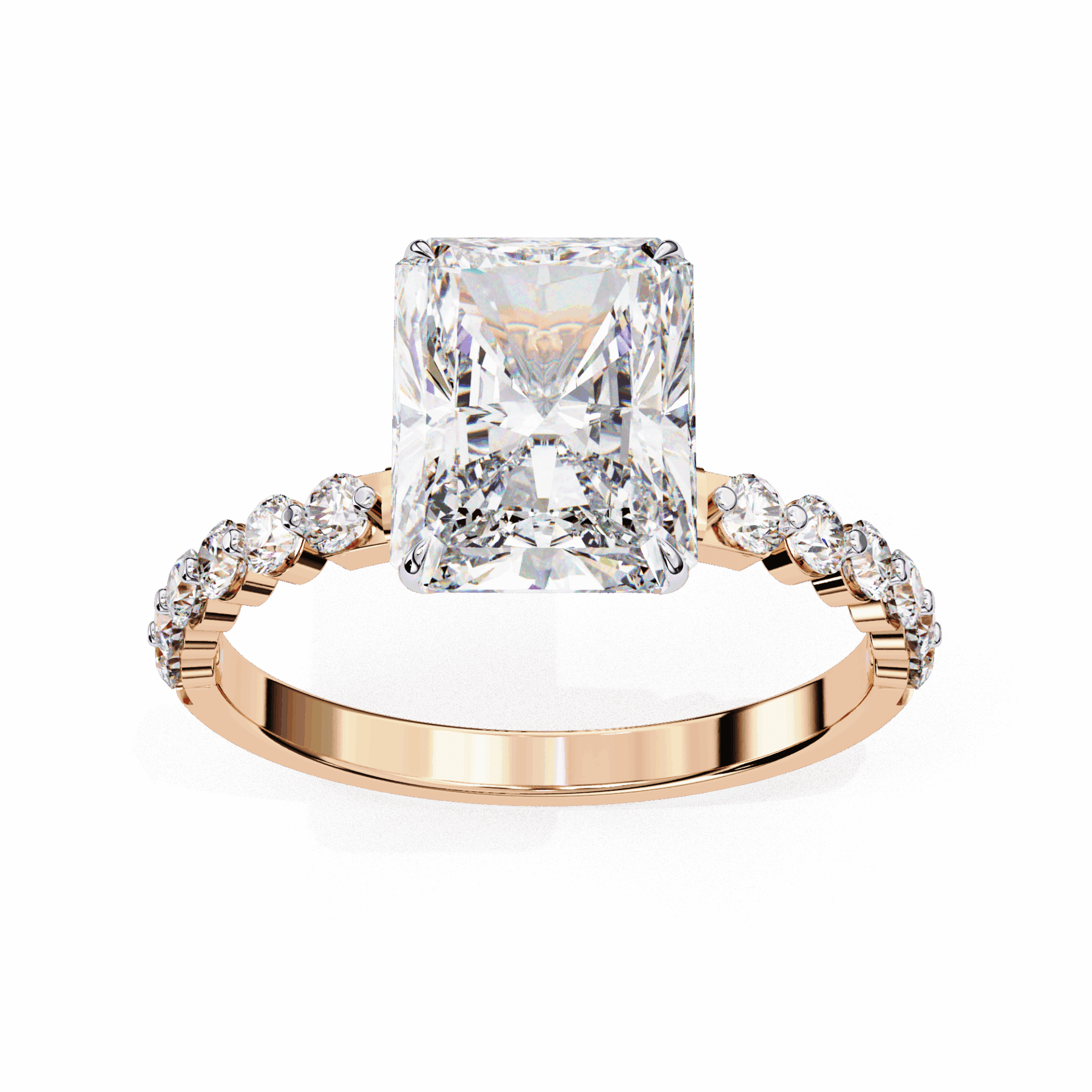 3.5 Carat Emerald Halo Solitaire Ring in Moissanite | House of Estara
