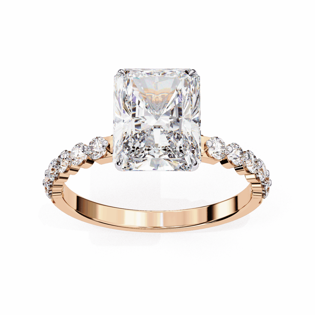 3.5 Carat Emerald Halo Solitaire Ring in Moissanite | House of Estara