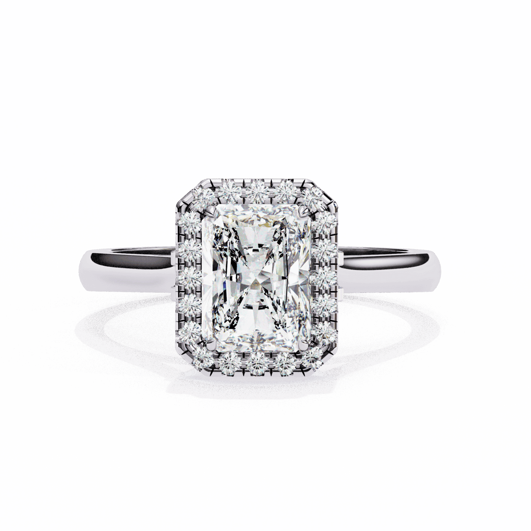 2.5 Carat Radiant Heritage Solitaire Ring in Moissanite | House of Estara