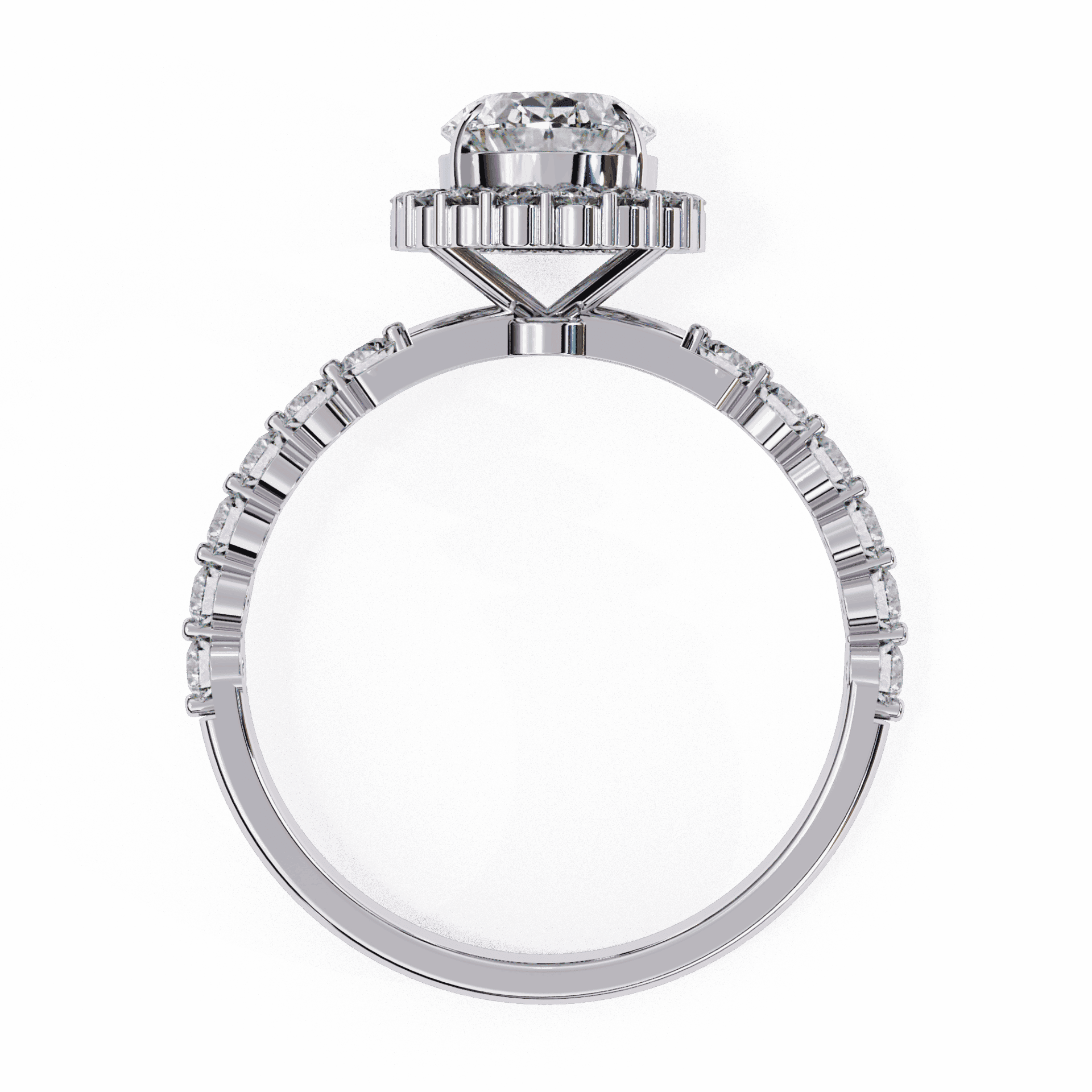 1.75 Carat Oval Halo Solitaire Ring in Moissanite | House of Estara