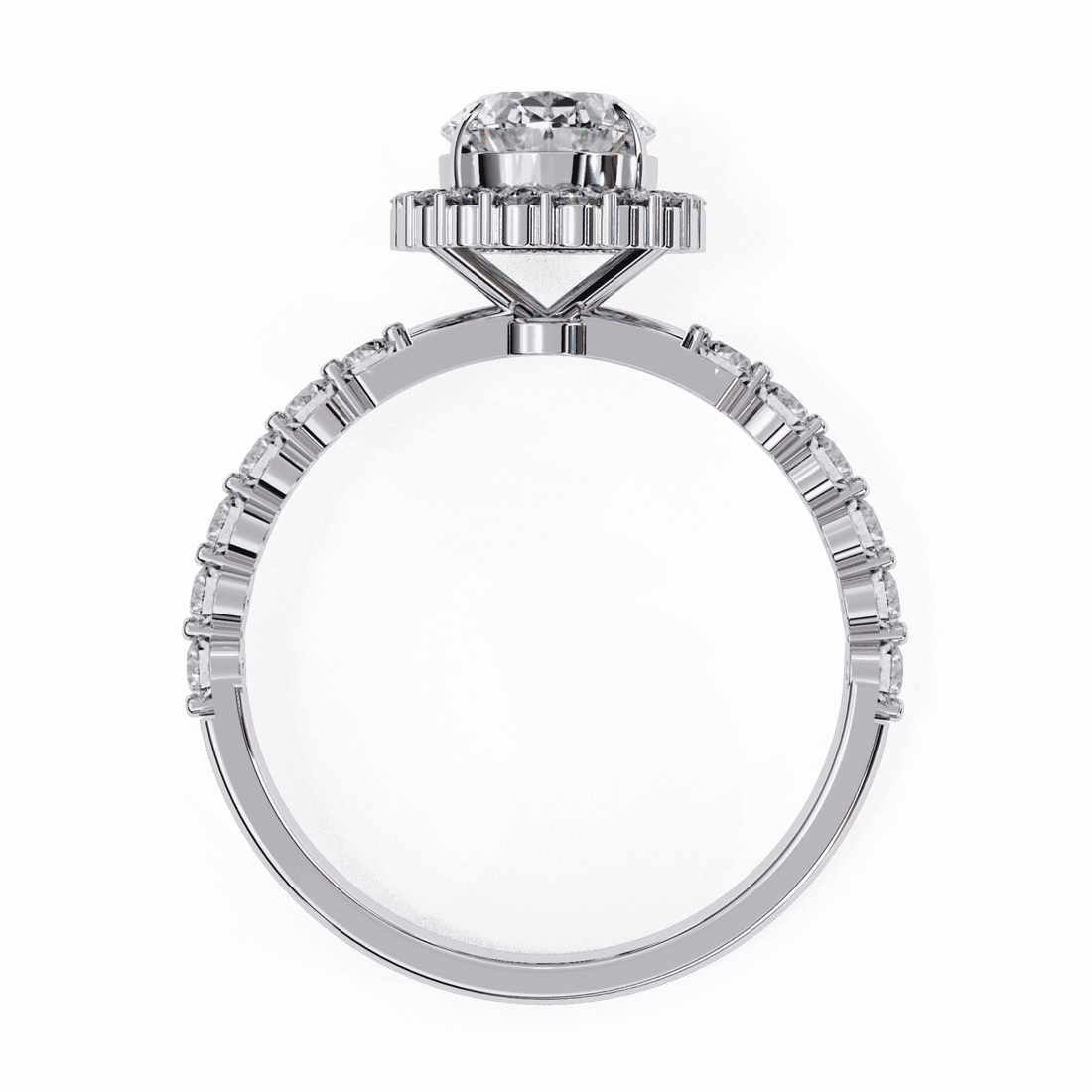 1.75 Carat Oval Halo Solitaire Ring in Moissanite | House of Estara