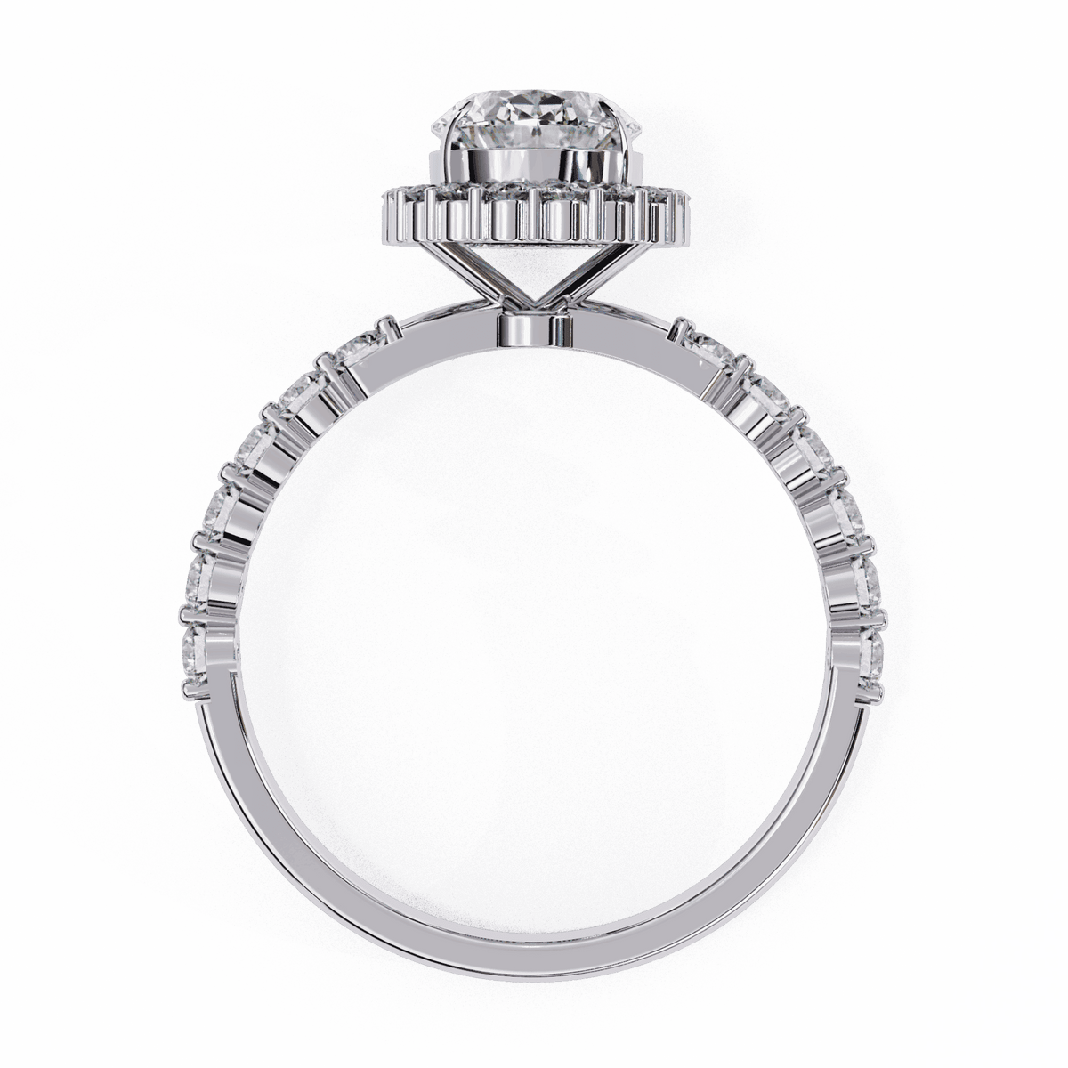 1.75 Carat Oval Halo Solitaire Ring in Moissanite | House of Estara