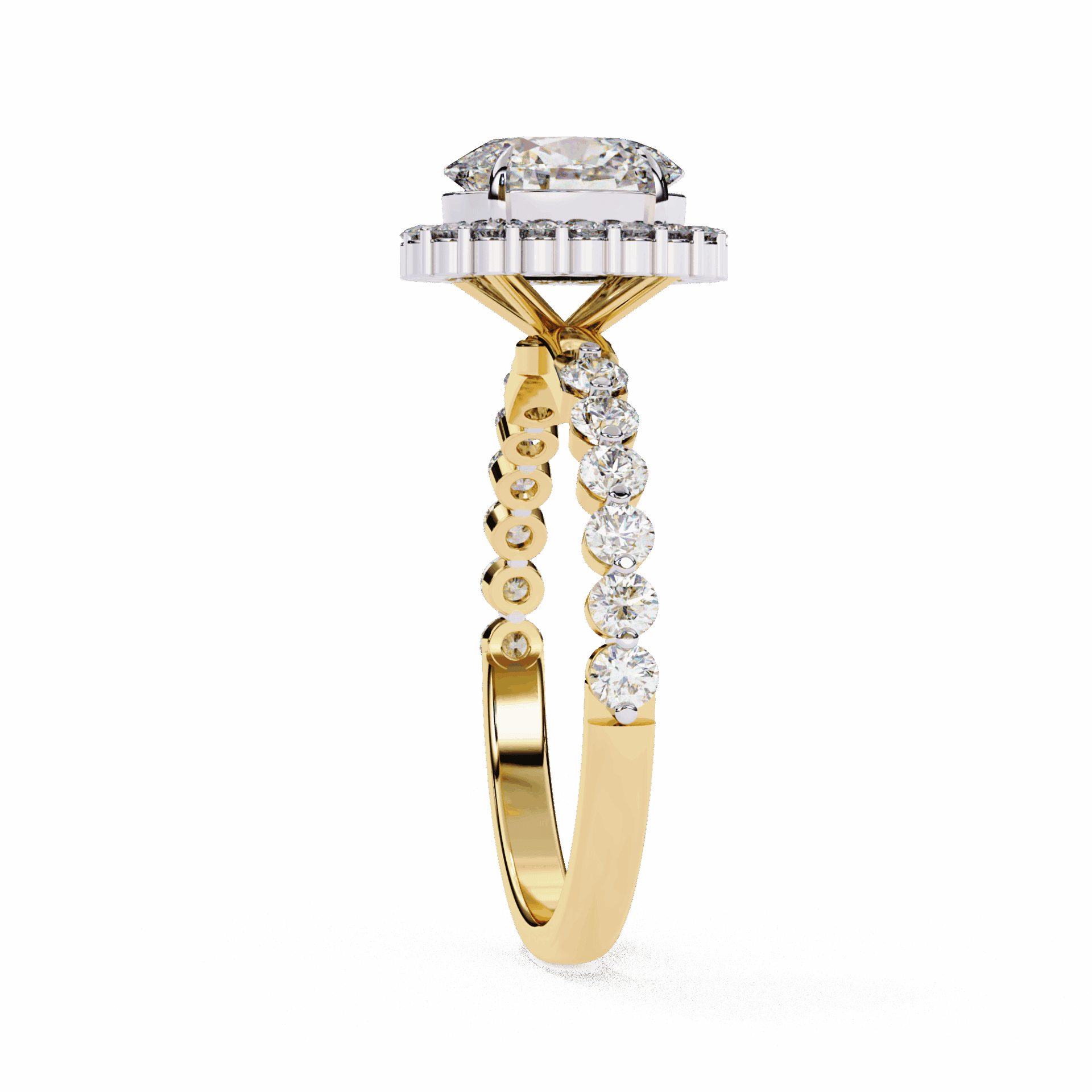 1.75 Carat Oval Halo Solitaire Ring in Moissanite | House of Estara