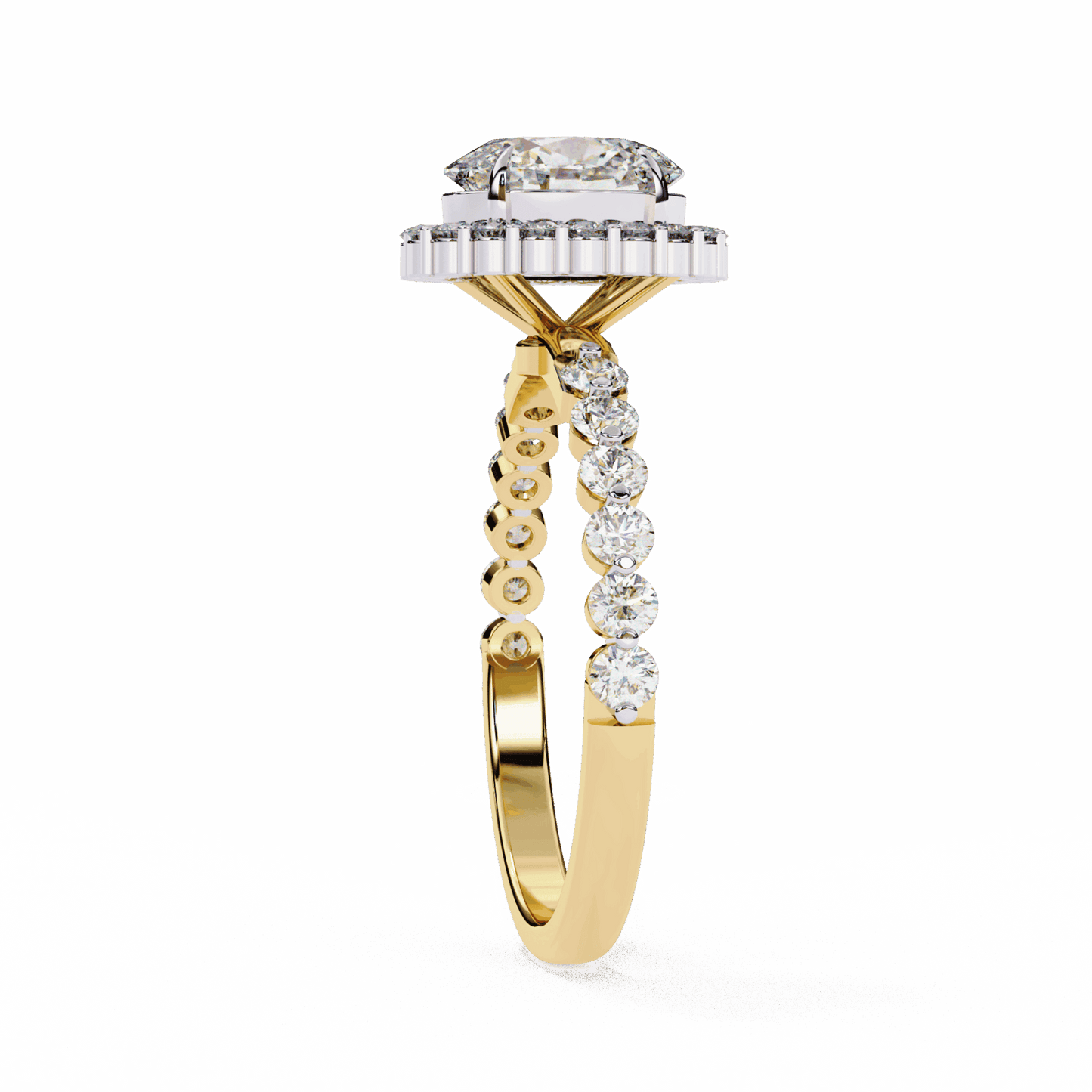 1.75 Carat Oval Halo Solitaire Ring in Moissanite | House of Estara
