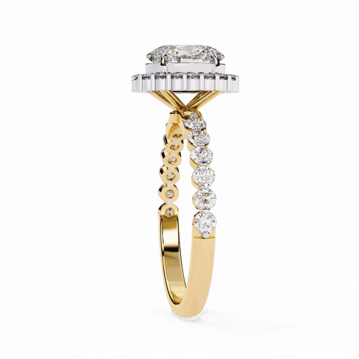 1.75 Carat Oval Halo Solitaire Ring in Moissanite | House of Estara