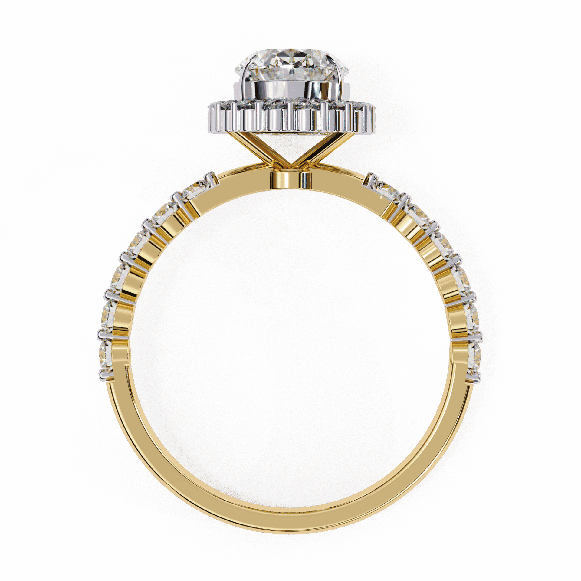 1.75 Carat Oval Halo Solitaire Ring in Moissanite | House of Estara