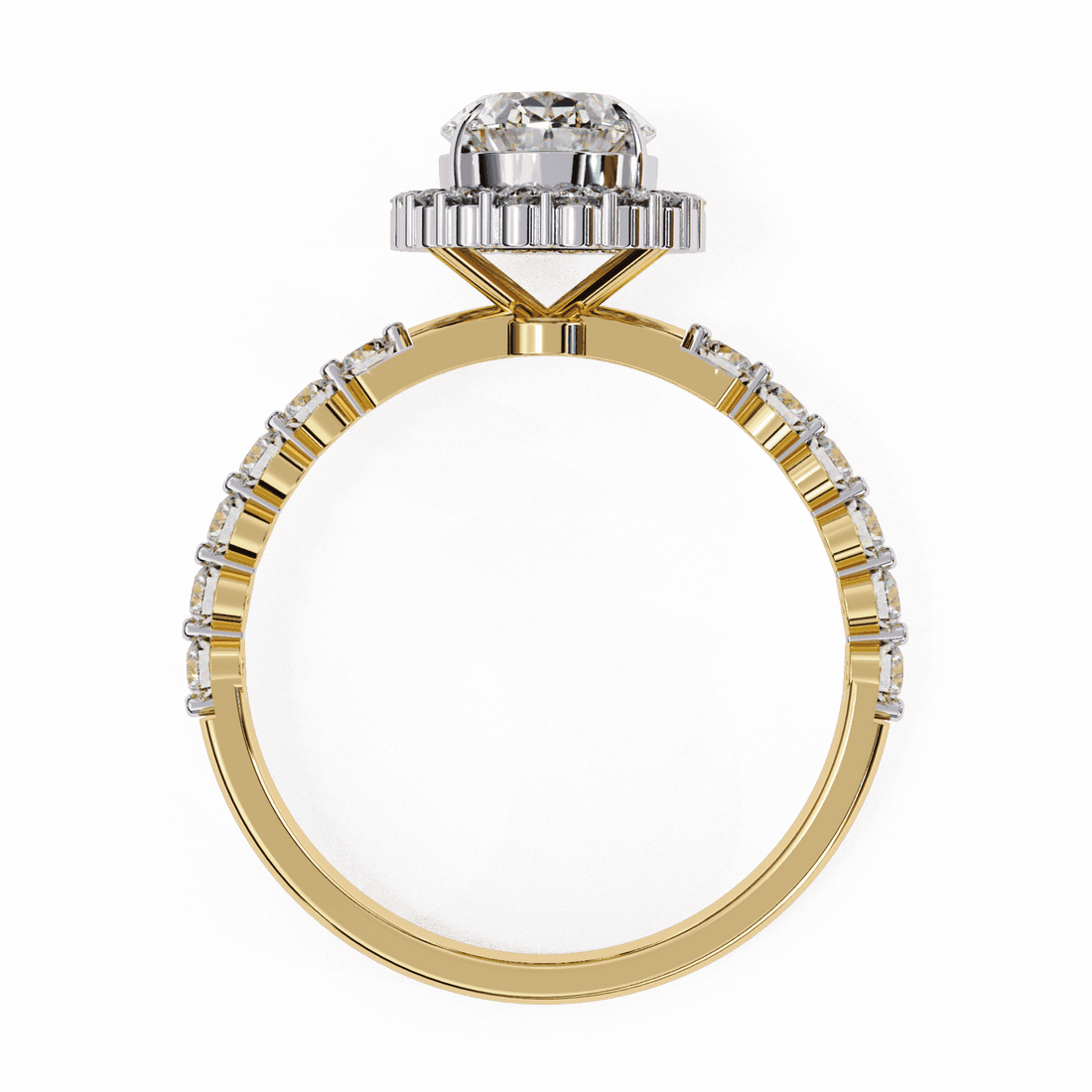 1.75 Carat Oval Halo Solitaire Ring in Moissanite | House of Estara
