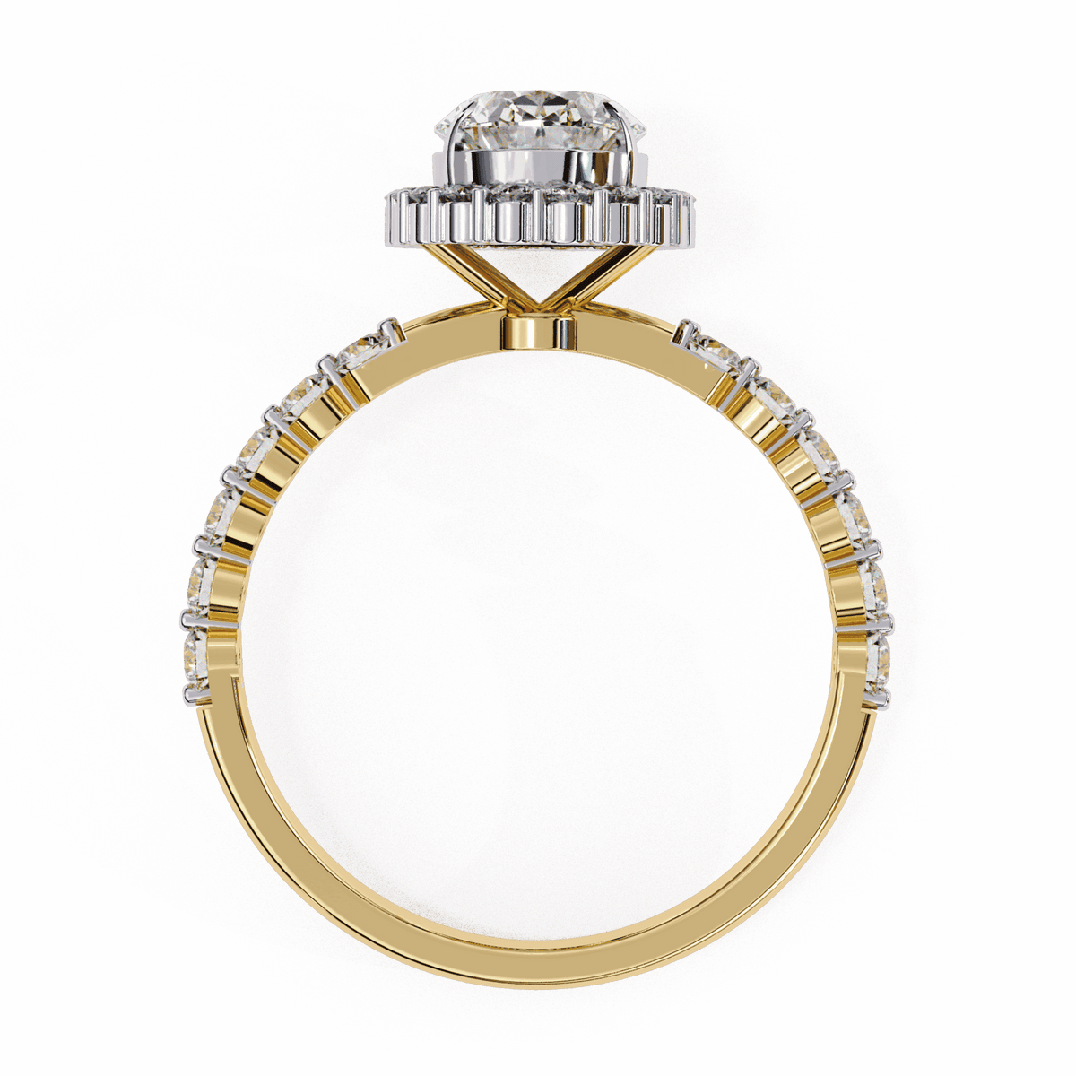 1.75 Carat Oval Halo Solitaire Ring in Moissanite | House of Estara