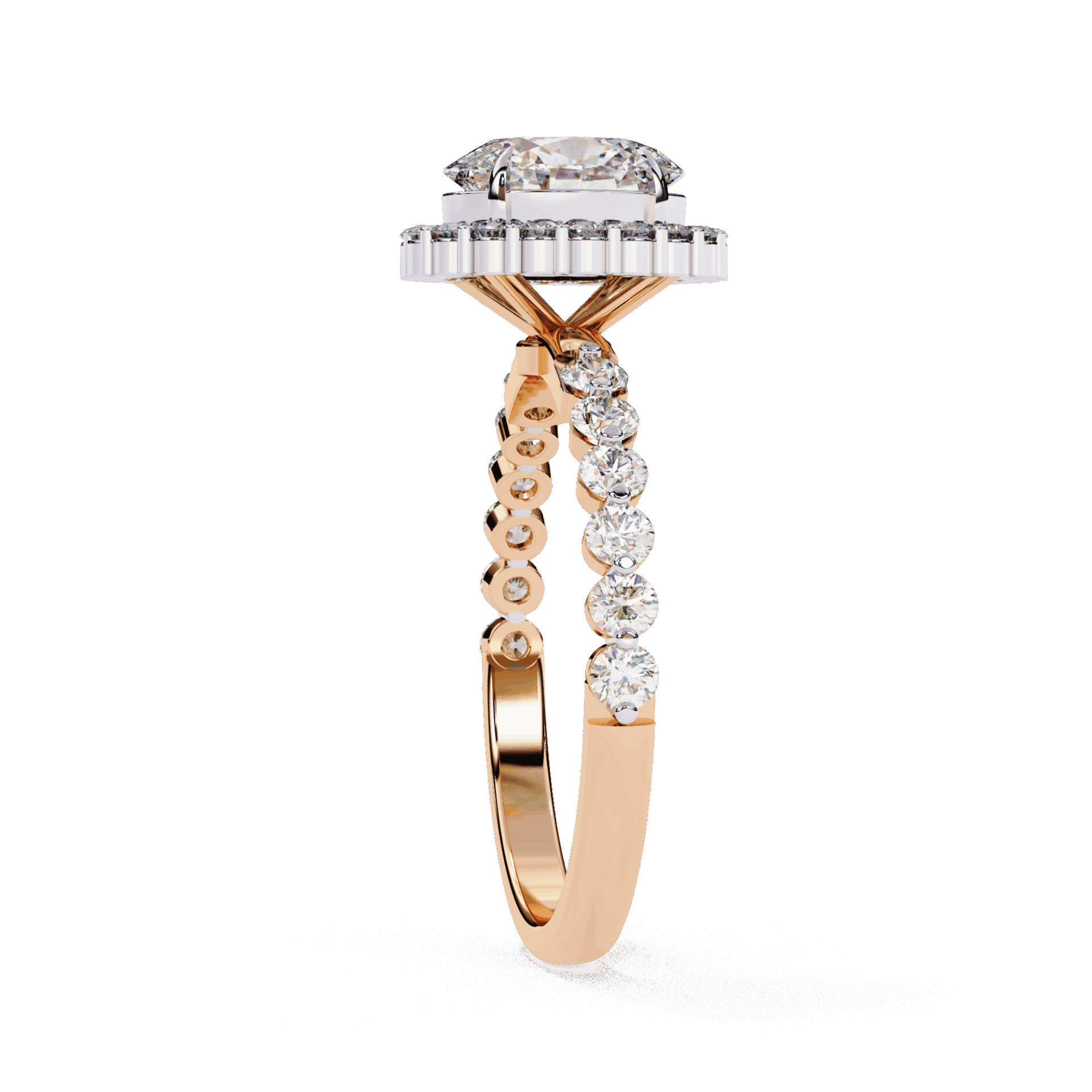 1.75 Carat Oval Halo Solitaire Ring in Moissanite | House of Estara