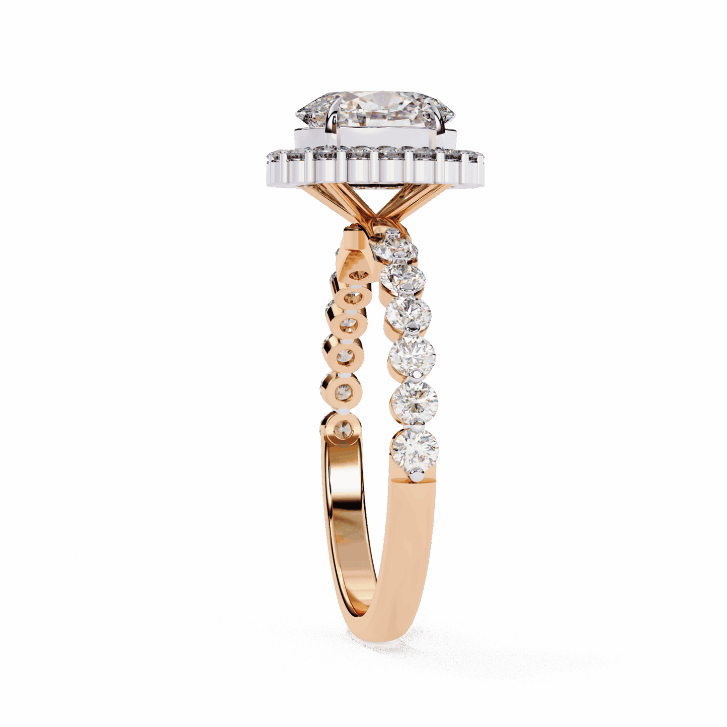 1.75 Carat Oval Halo Solitaire Ring in Moissanite | House of Estara