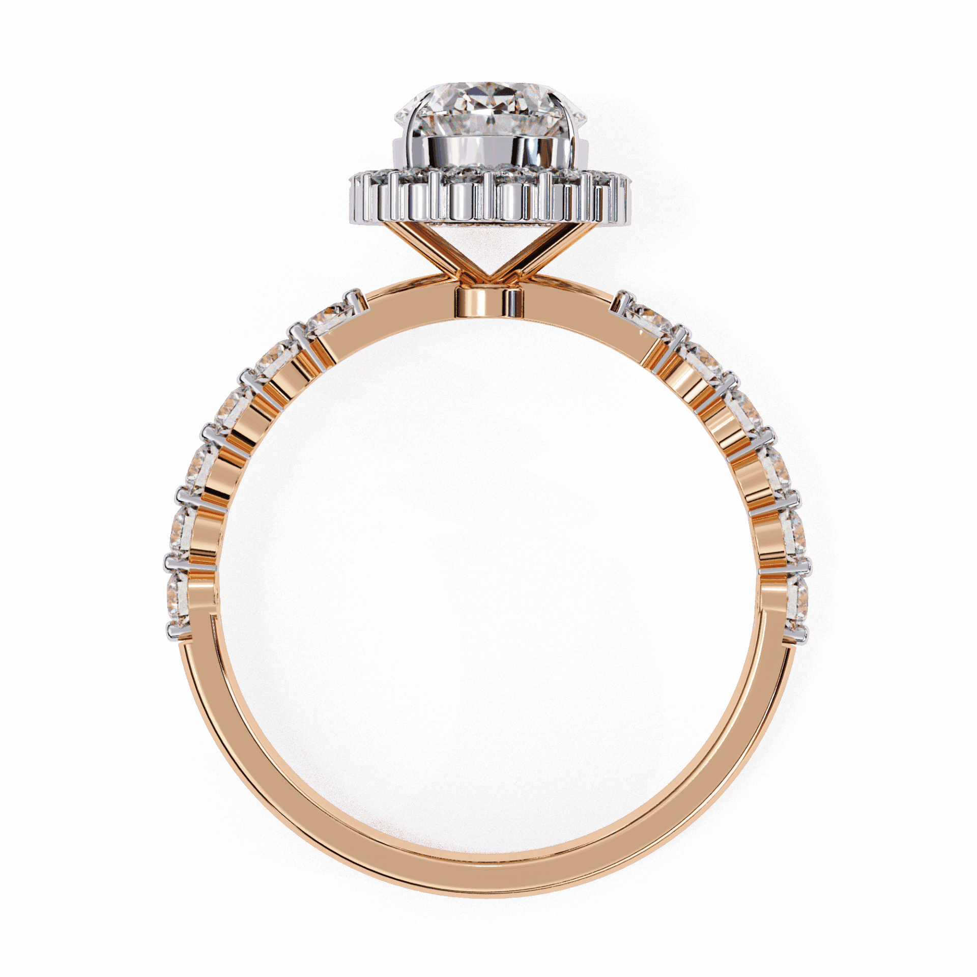 1.75 Carat Oval Halo Solitaire Ring in Moissanite | House of Estara