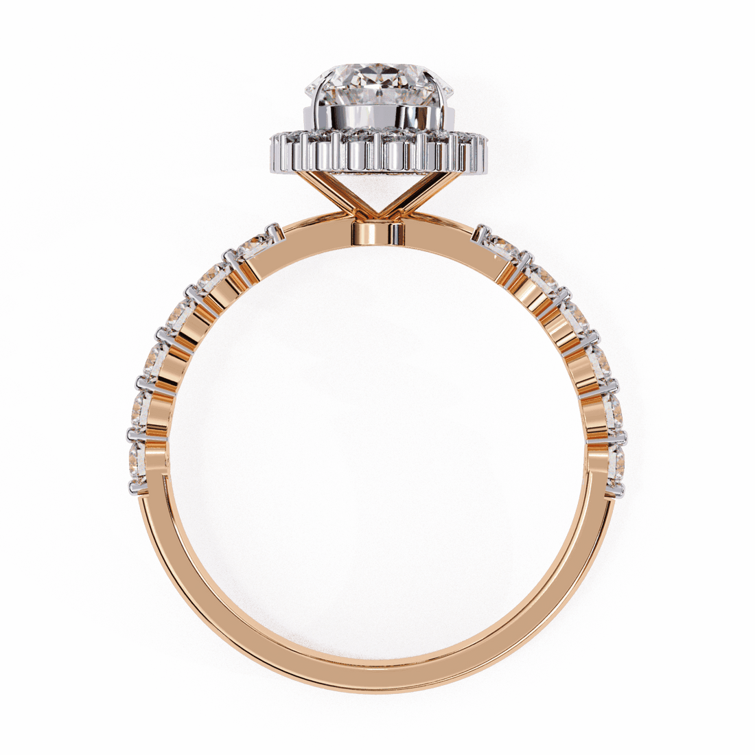 1.75 Carat Oval Halo Solitaire Ring in Moissanite | House of Estara