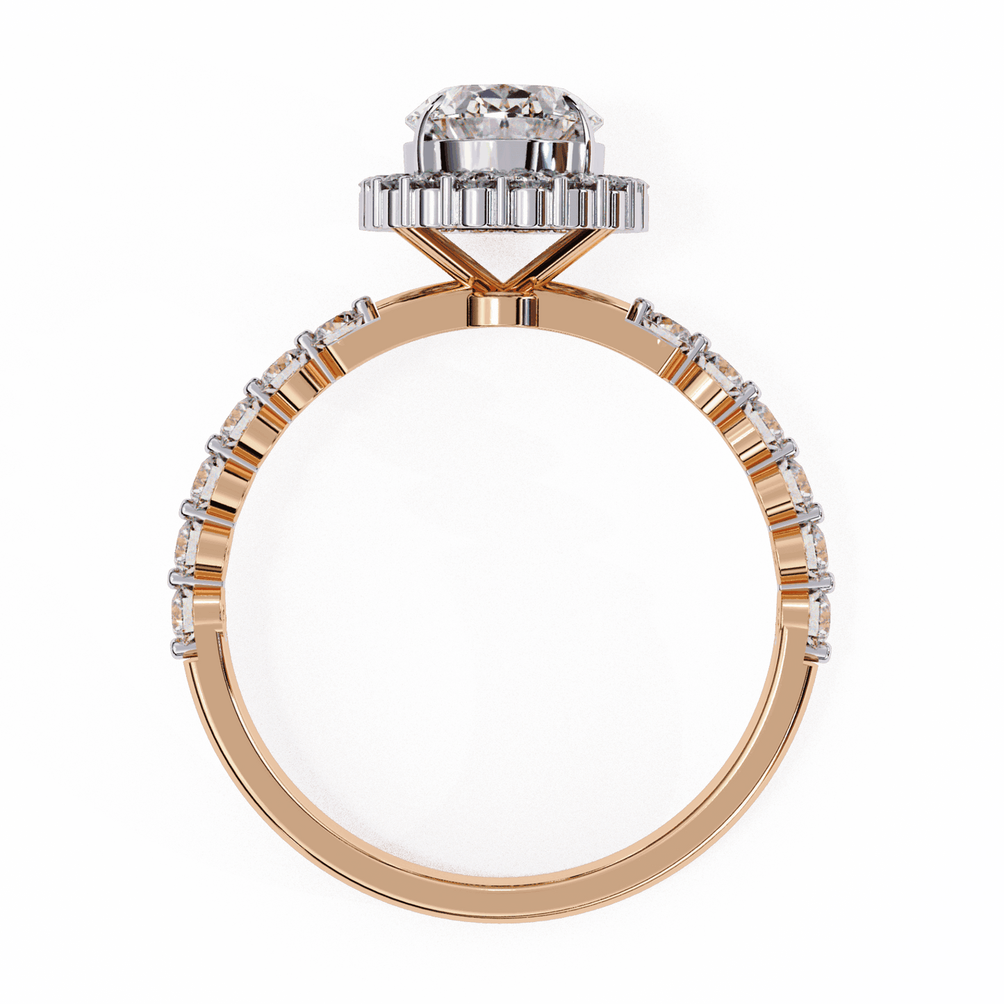 1.75 Carat Oval Halo Solitaire Ring in Moissanite | House of Estara