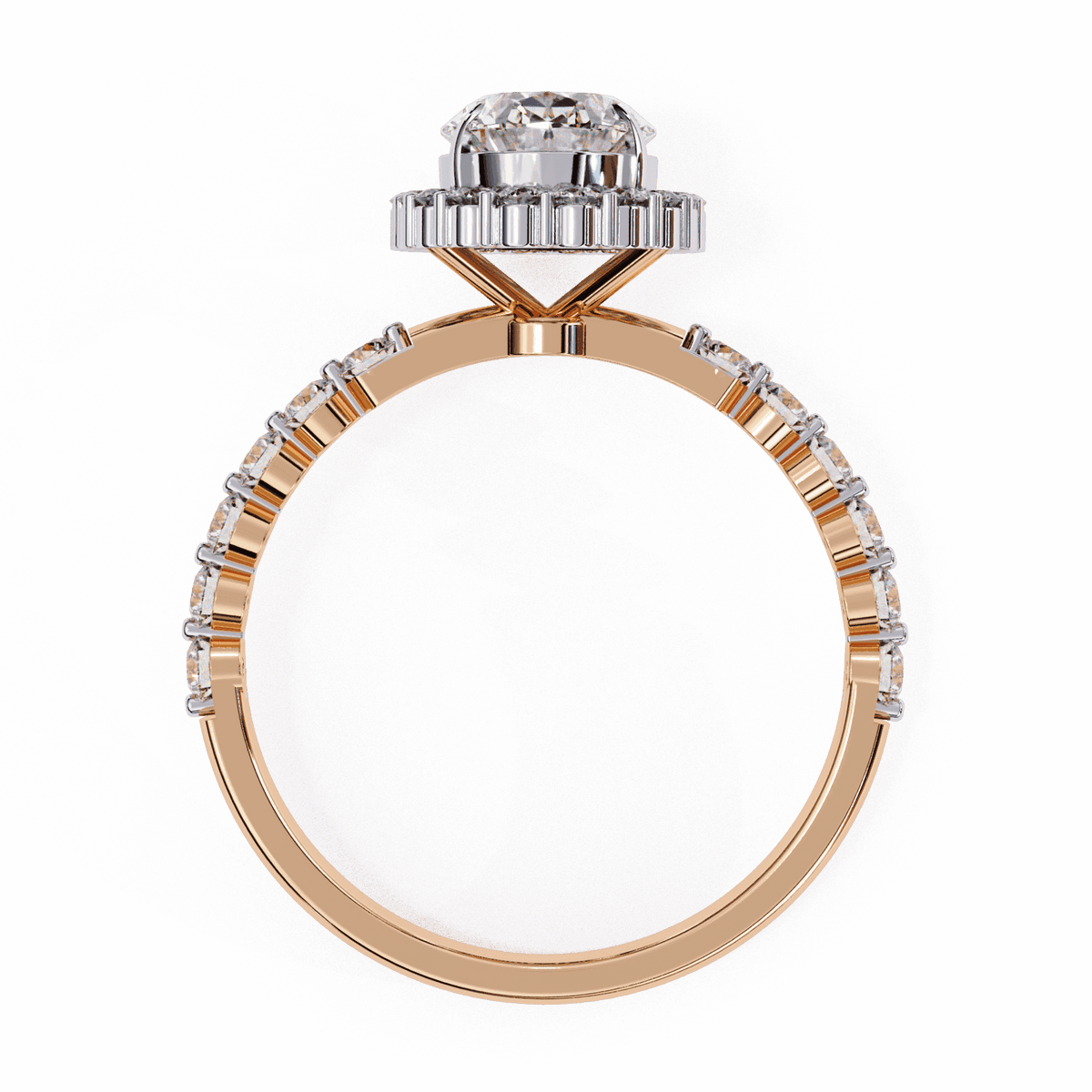 1.75 Carat Oval Halo Solitaire Ring in Moissanite | House of Estara