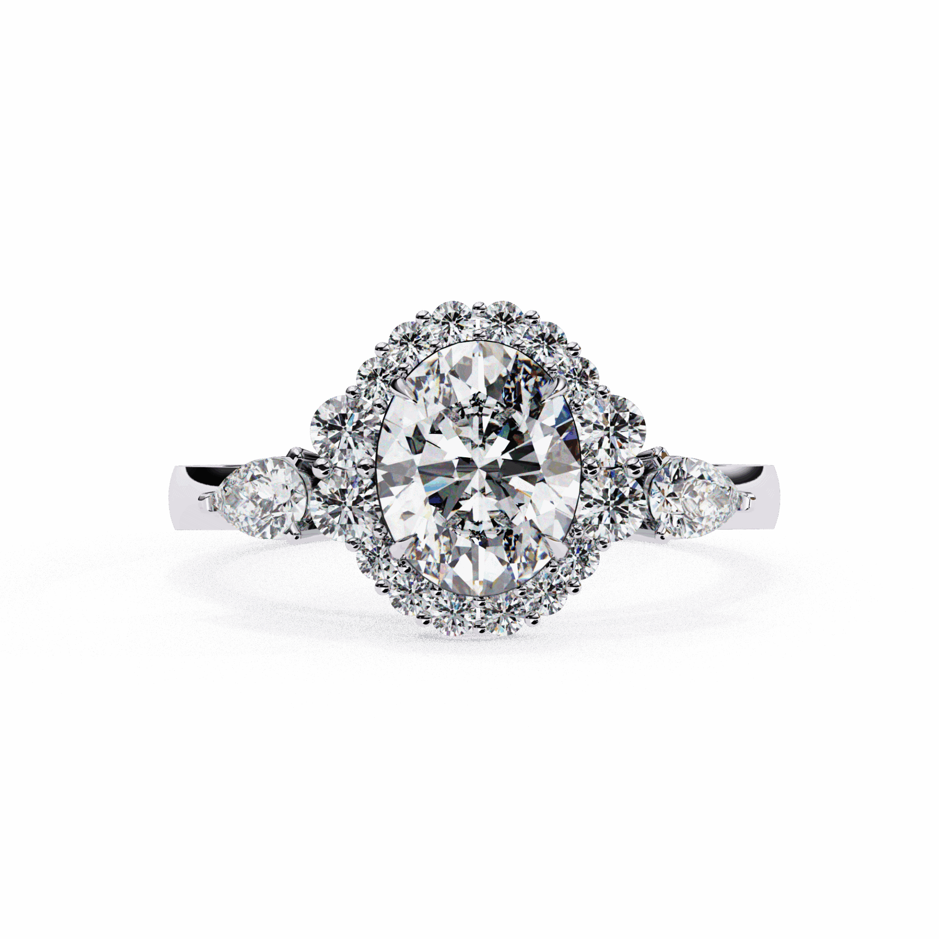1.5 Carat Oval Three Stone Solitaire Ring in Moissanite | House of Estara