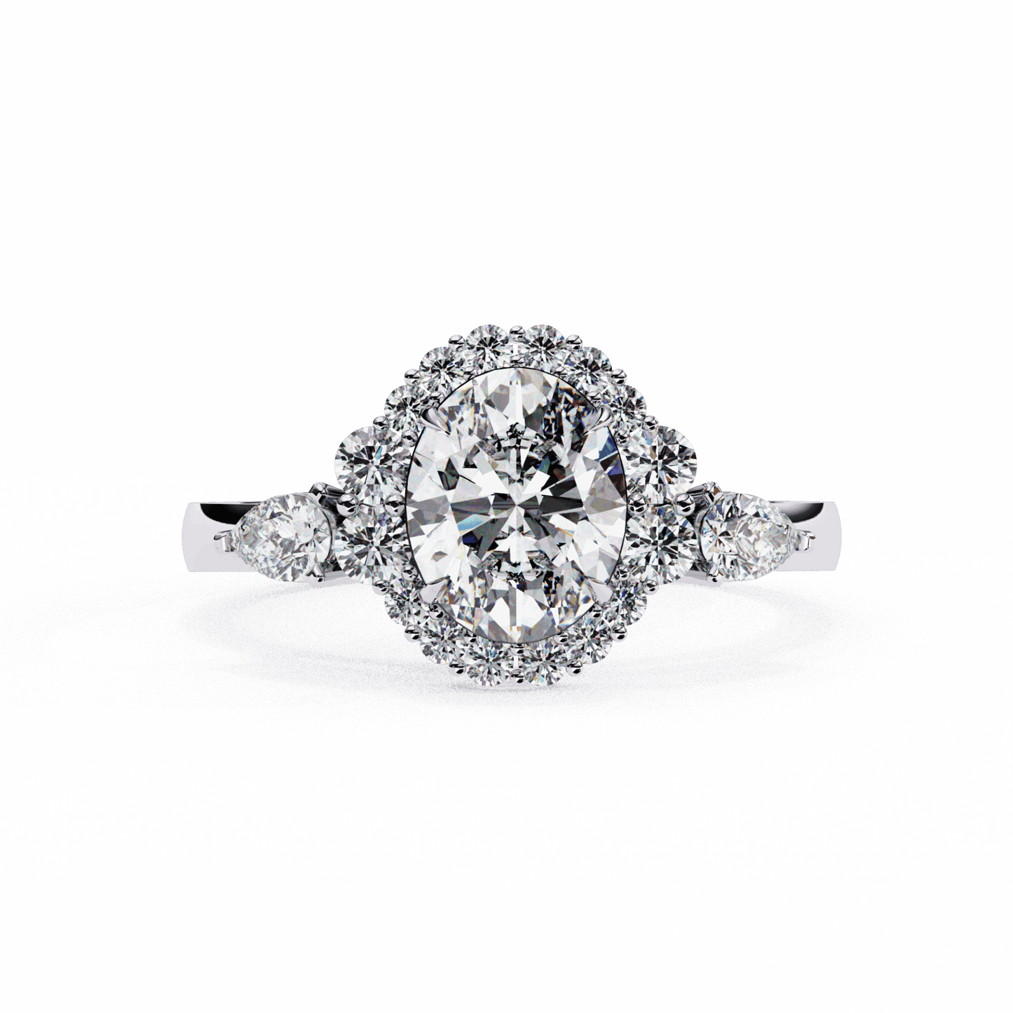 1.5 Carat Oval Three Stone Solitaire Ring in Moissanite | House of Estara