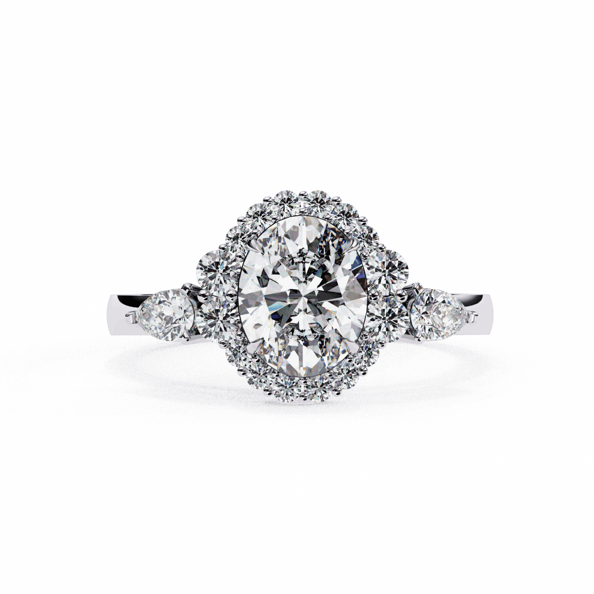 1.5 Carat Oval Three Stone Solitaire Ring in Moissanite | House of Estara