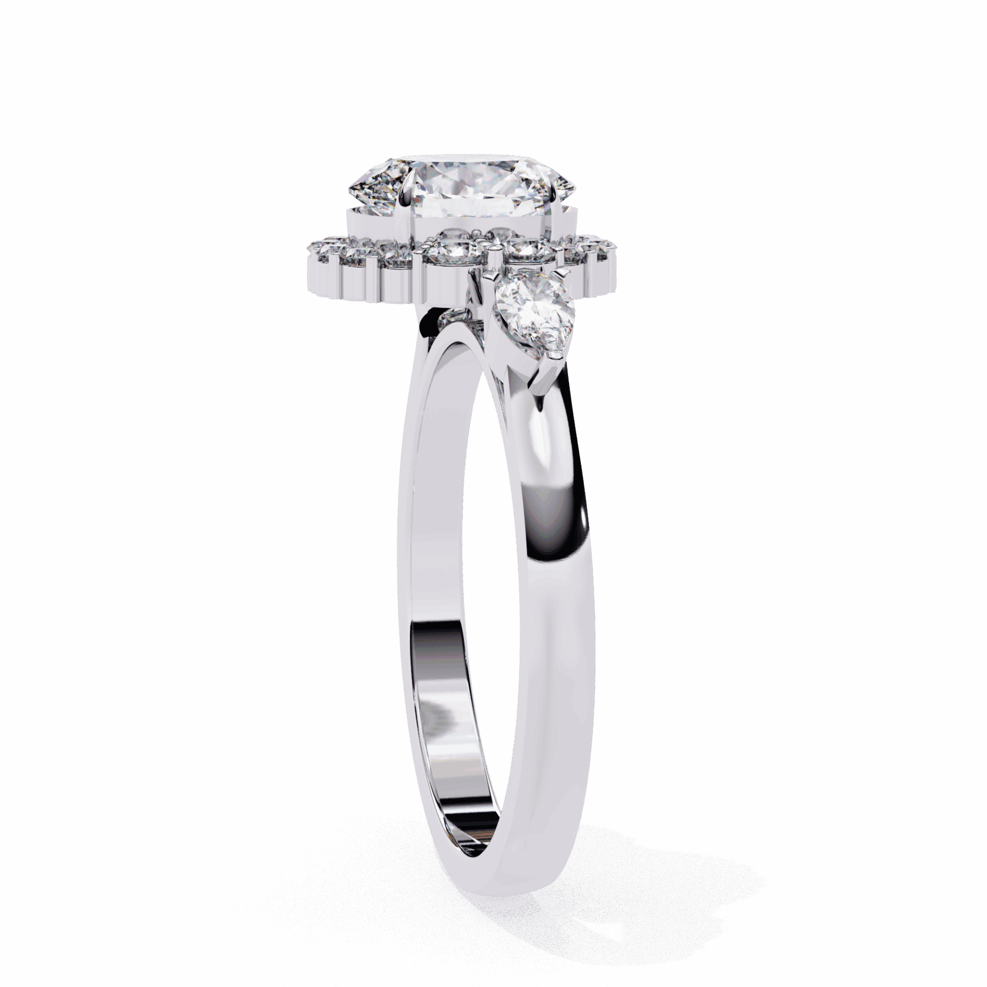 1.5 Carat Oval Three Stone Solitaire Ring in Moissanite | House of Estara