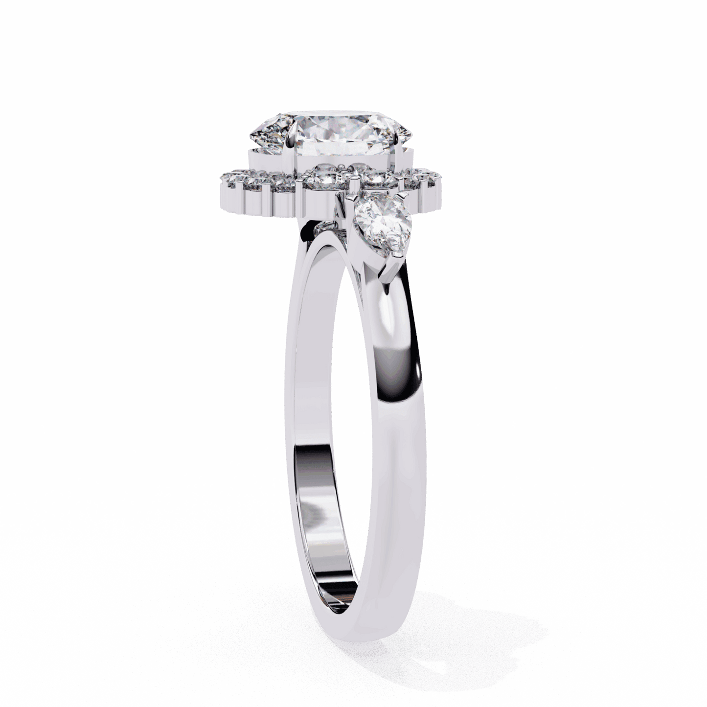 1.5 Carat Oval Three Stone Solitaire Ring in Moissanite | House of Estara