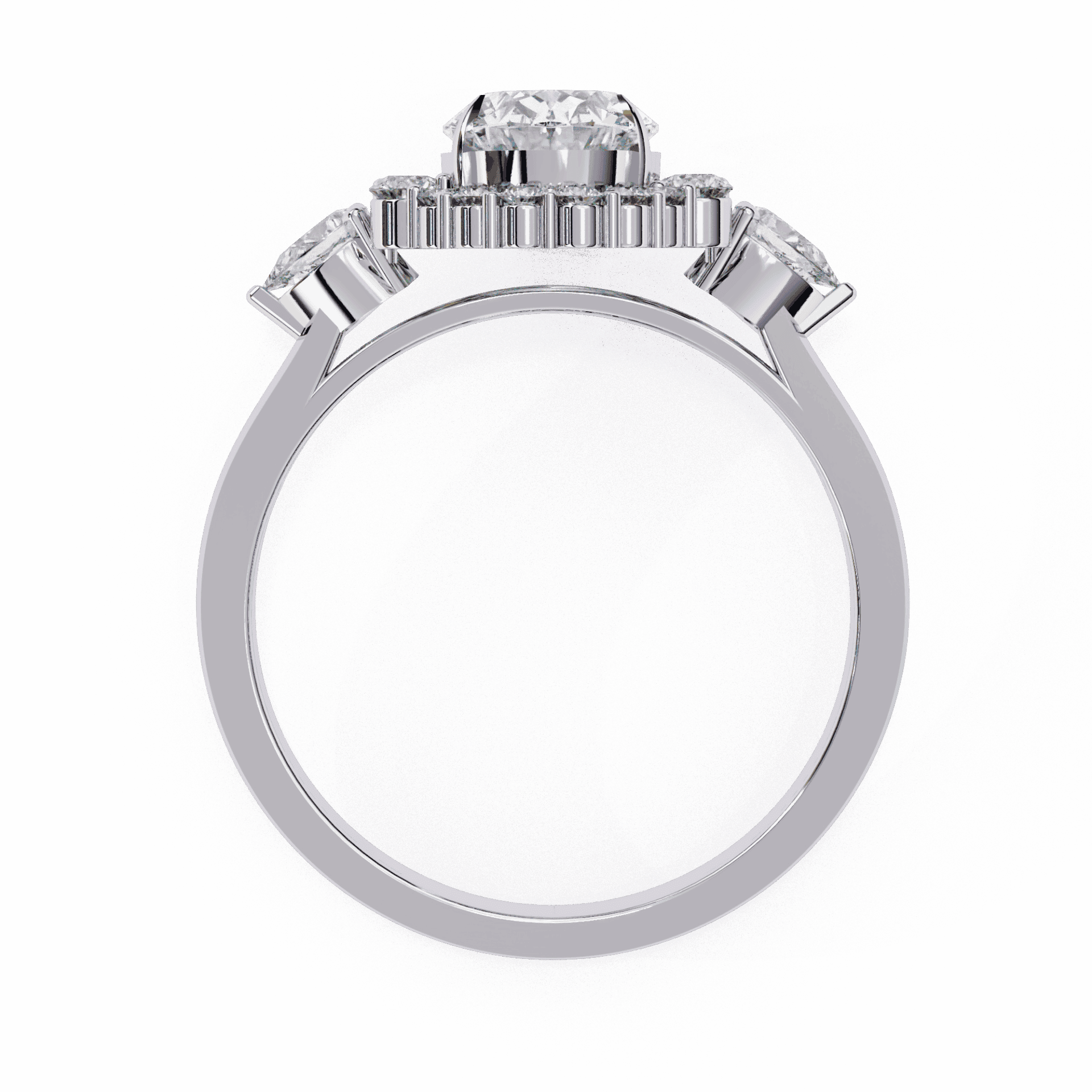 1.5 Carat Oval Three Stone Solitaire Ring in Moissanite | House of Estara