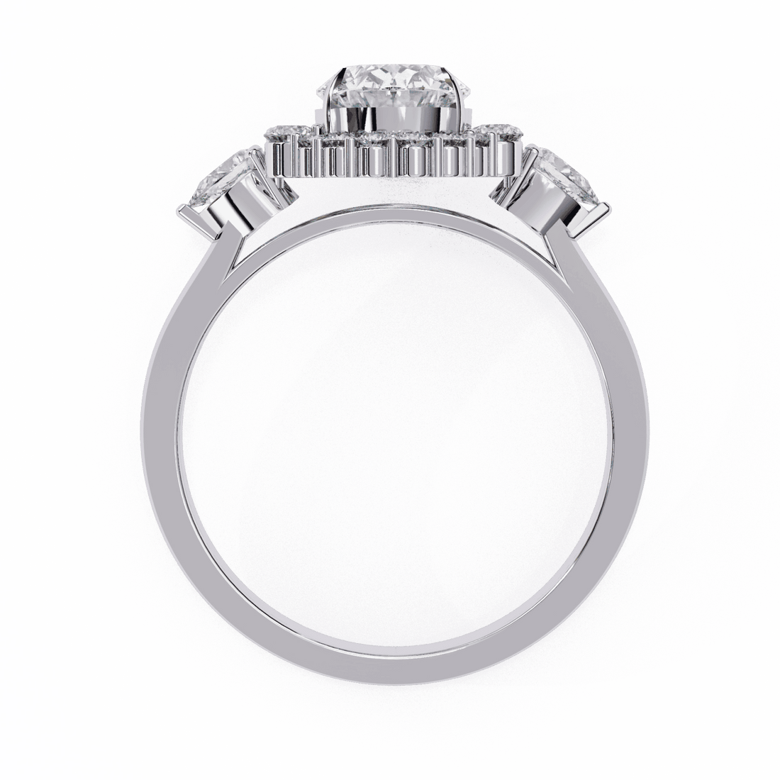 1.5 Carat Oval Three Stone Solitaire Ring in Moissanite | House of Estara