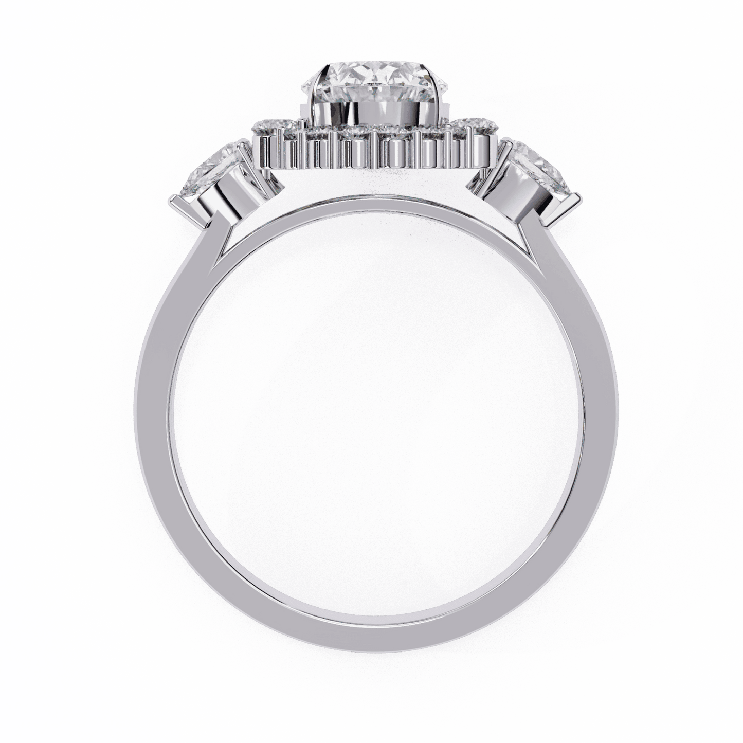 1.5 Carat Oval Three Stone Solitaire Ring in Moissanite | House of Estara