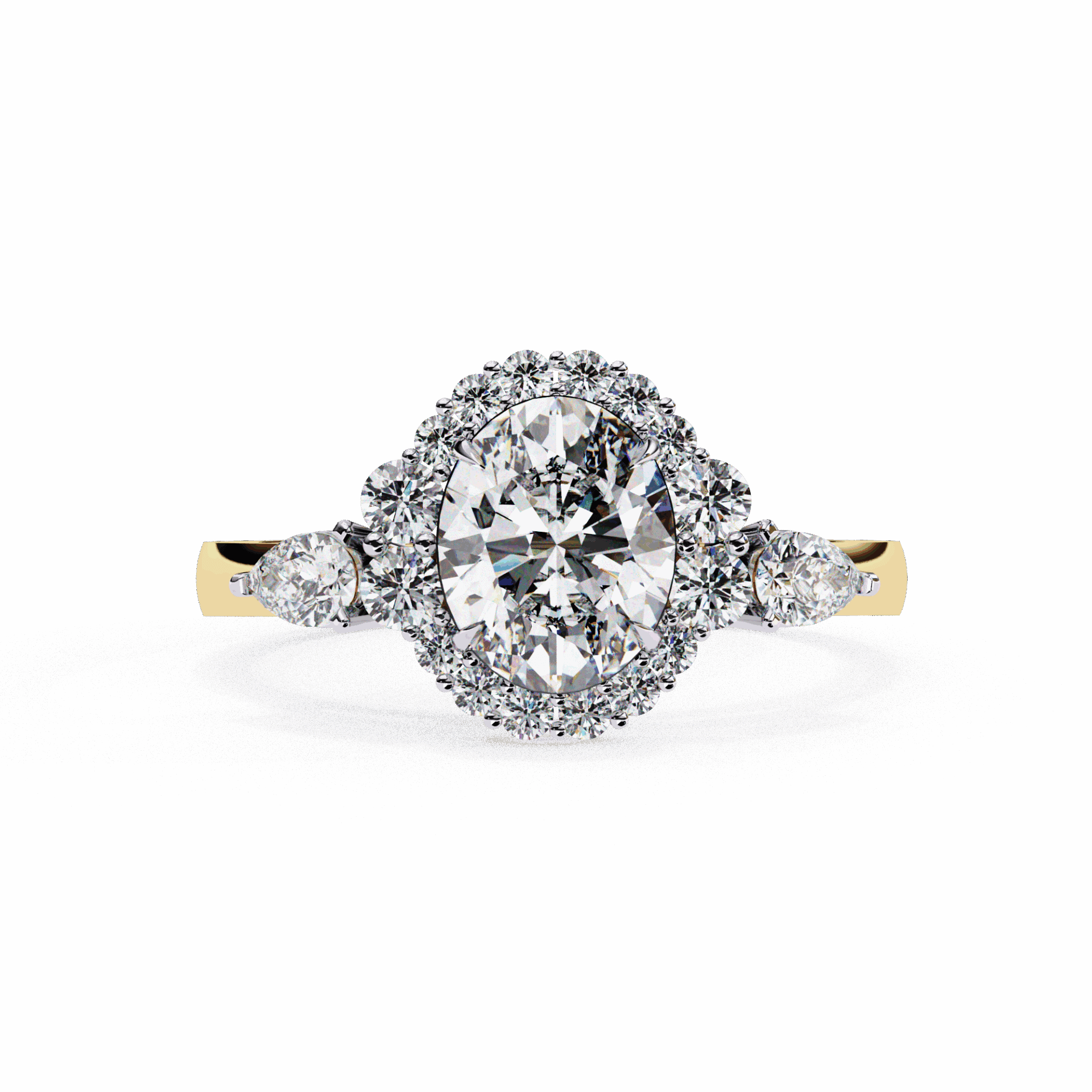 1.5 Carat Oval Three Stone Solitaire Ring in Moissanite | House of Estara