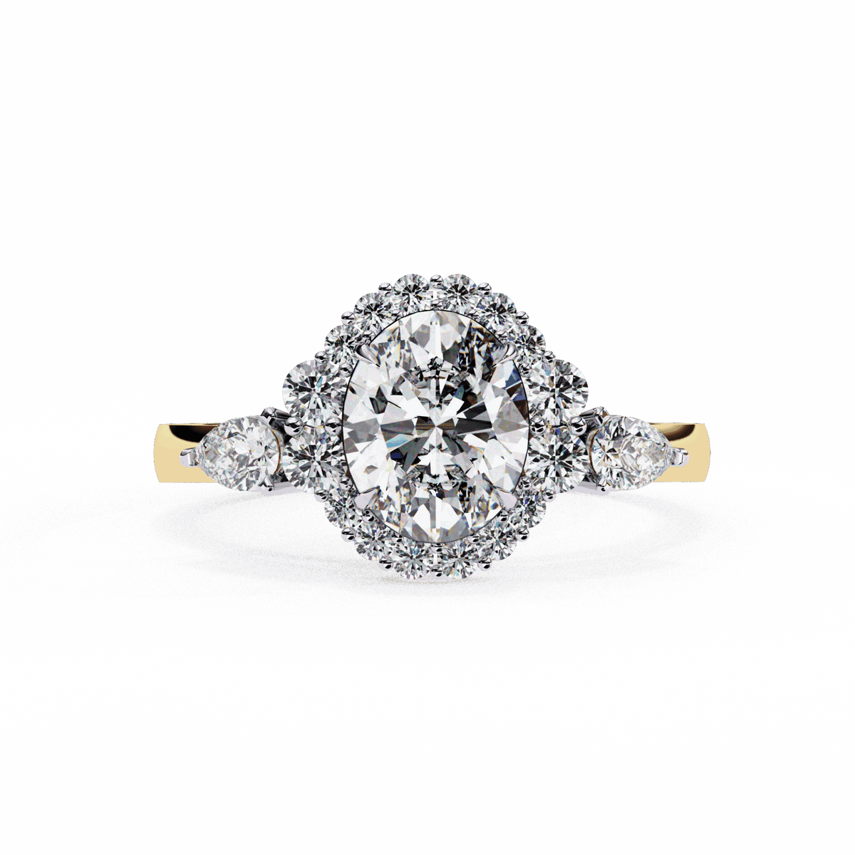 1.5 Carat Oval Three Stone Solitaire Ring in Moissanite | House of Estara