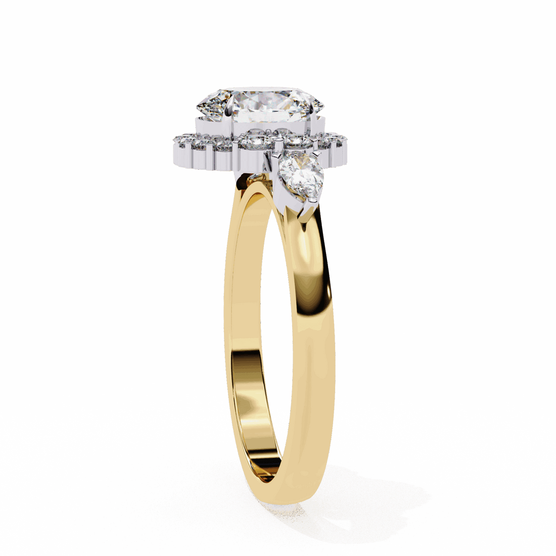 1.5 Carat Oval Three Stone Solitaire Ring in Moissanite | House of Estara