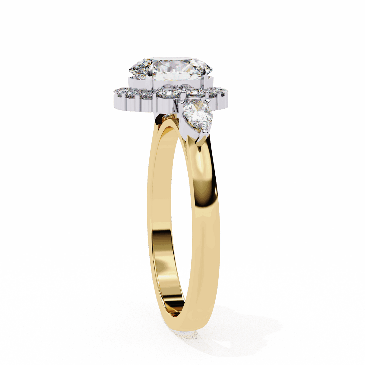 1.5 Carat Oval Three Stone Solitaire Ring in Moissanite | House of Estara