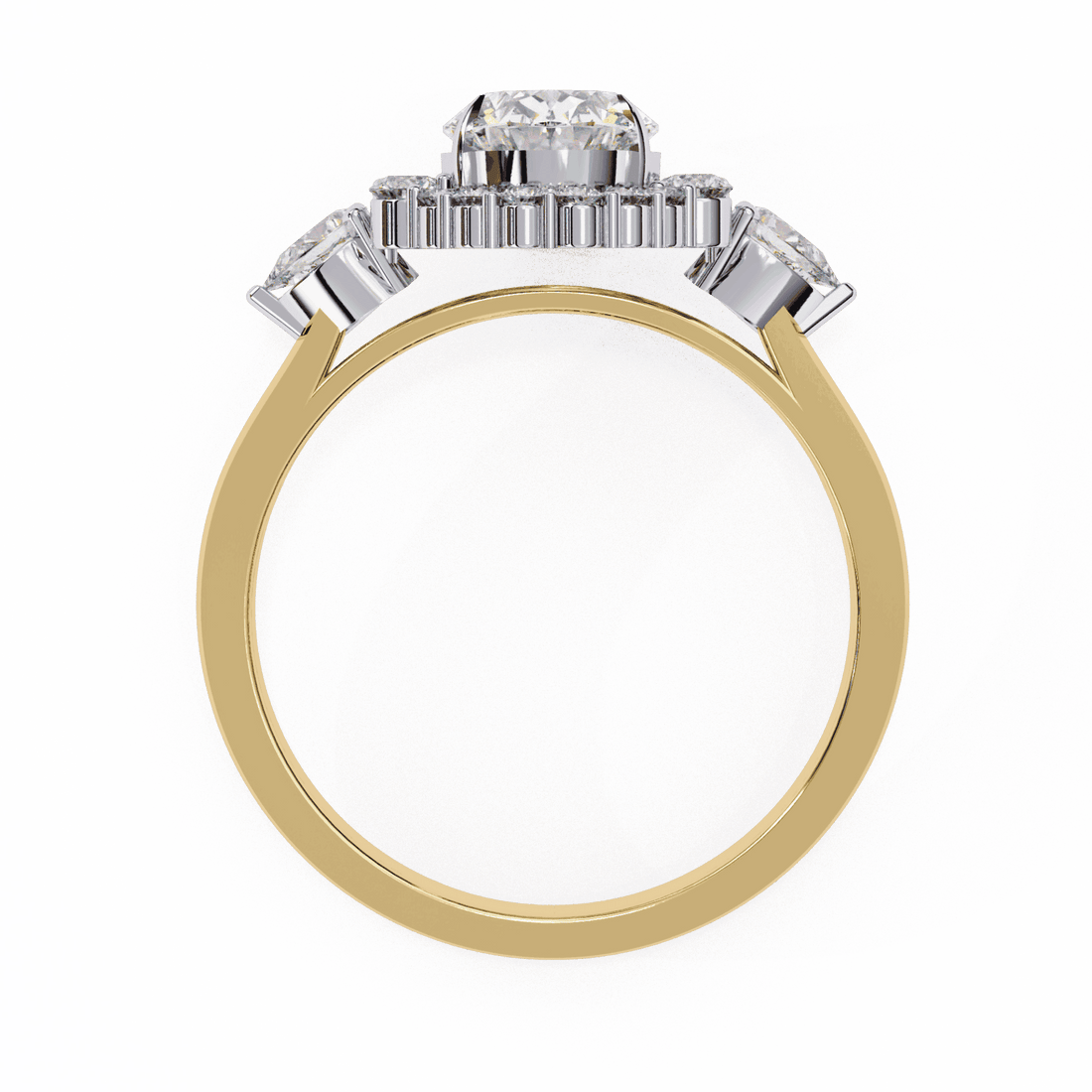 1.5 Carat Oval Three Stone Solitaire Ring in Moissanite | House of Estara