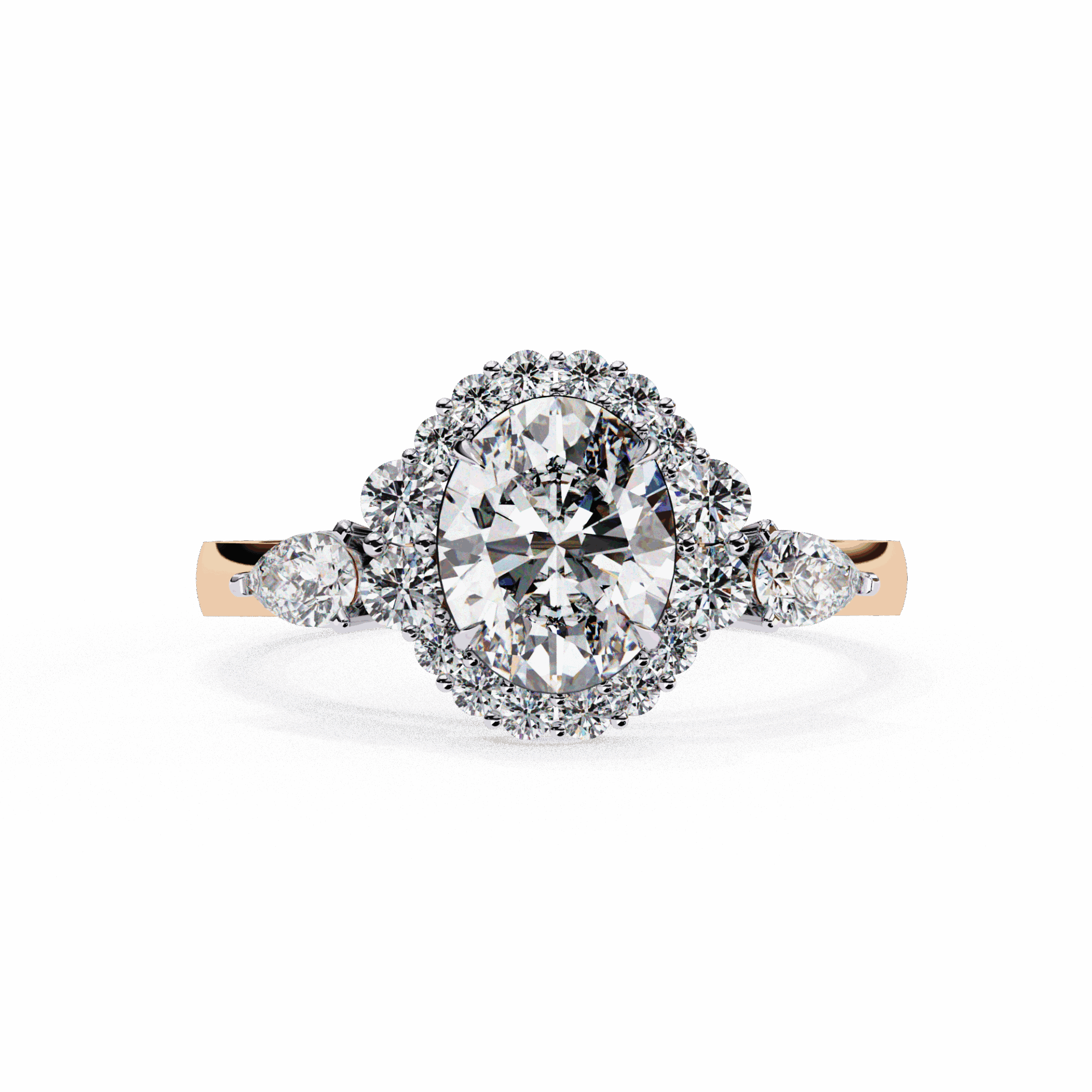 1.5 Carat Oval Three Stone Solitaire Ring in Moissanite | House of Estara