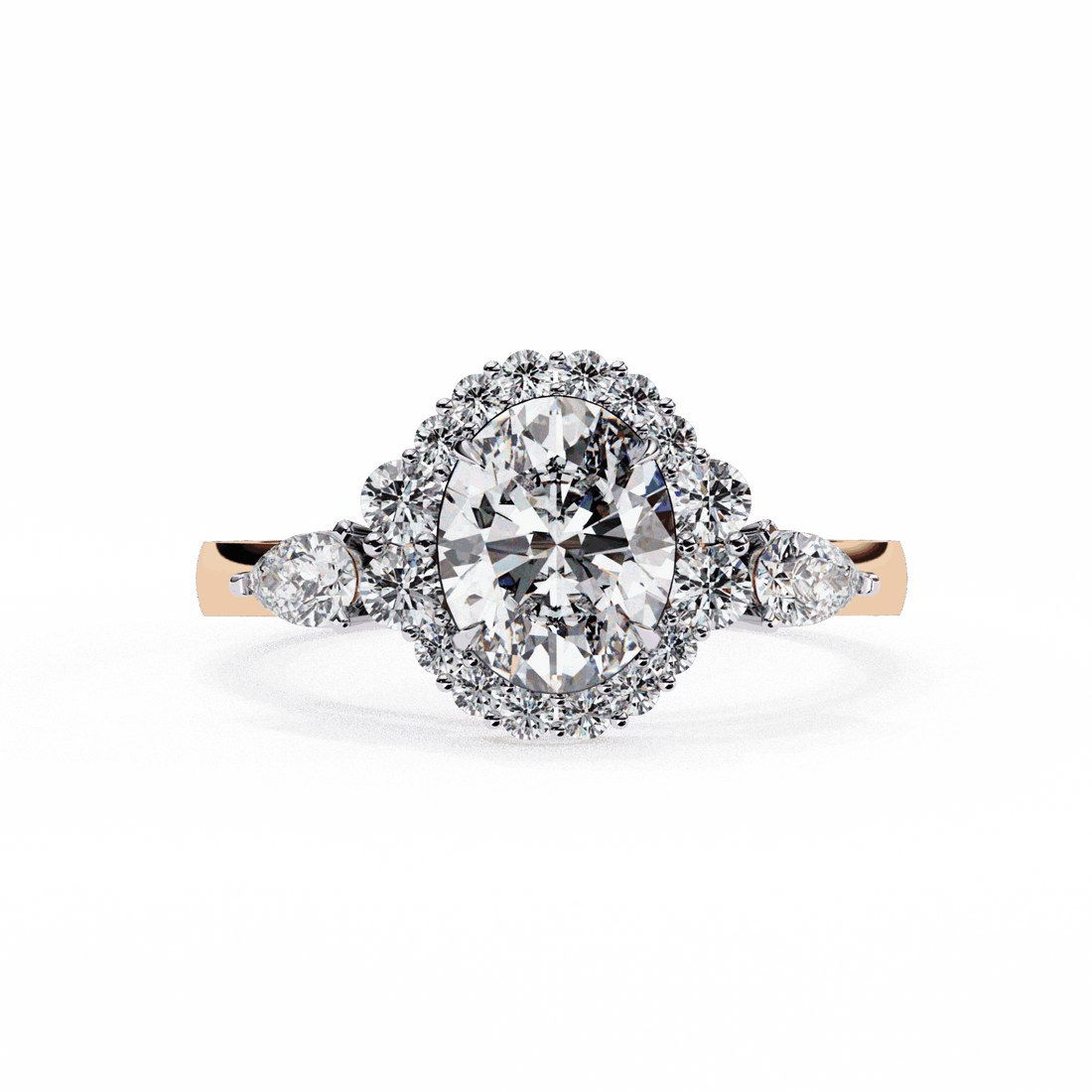 1.5 Carat Oval Three Stone Solitaire Ring in Moissanite | House of Estara