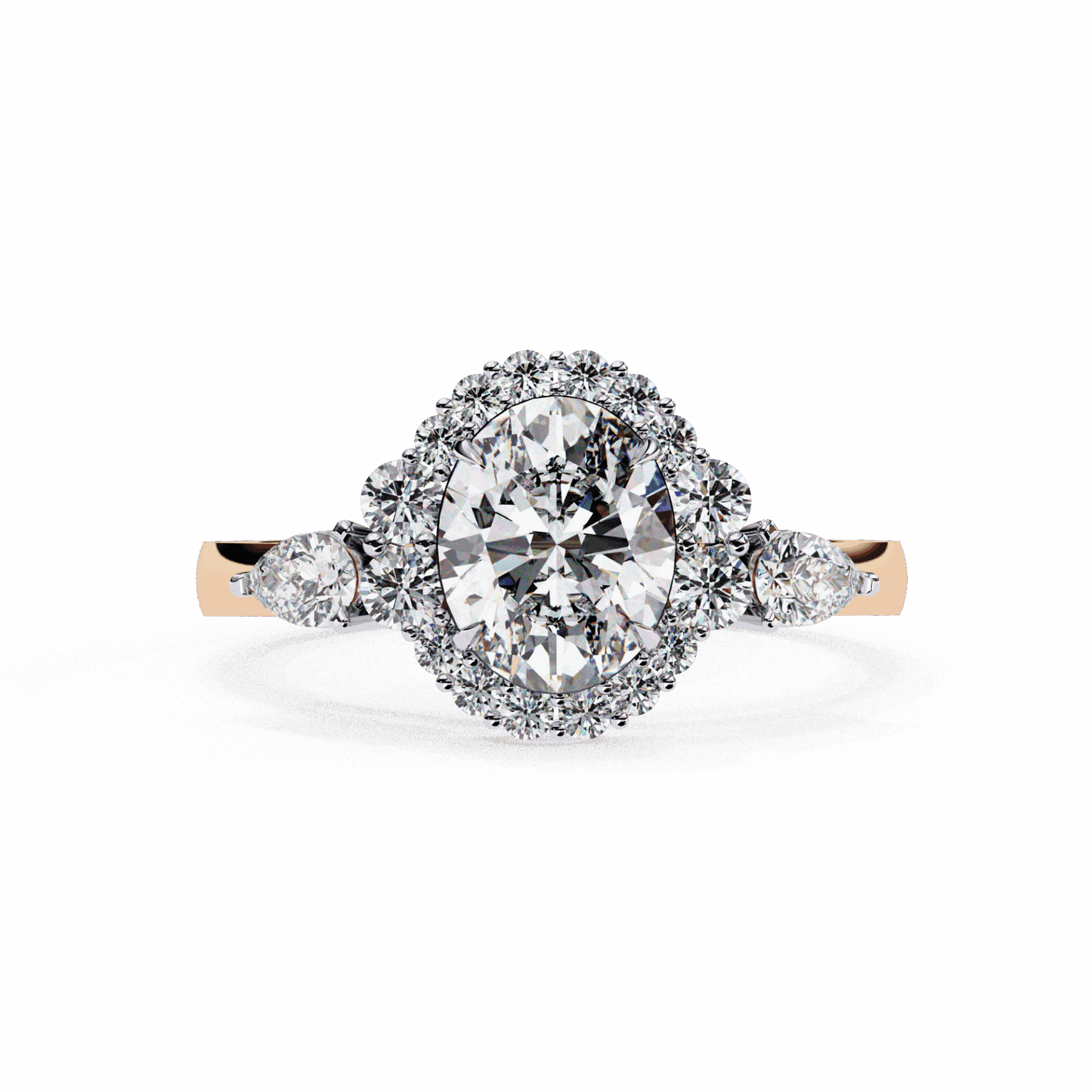 1.5 Carat Oval Three Stone Solitaire Ring in Moissanite | House of Estara